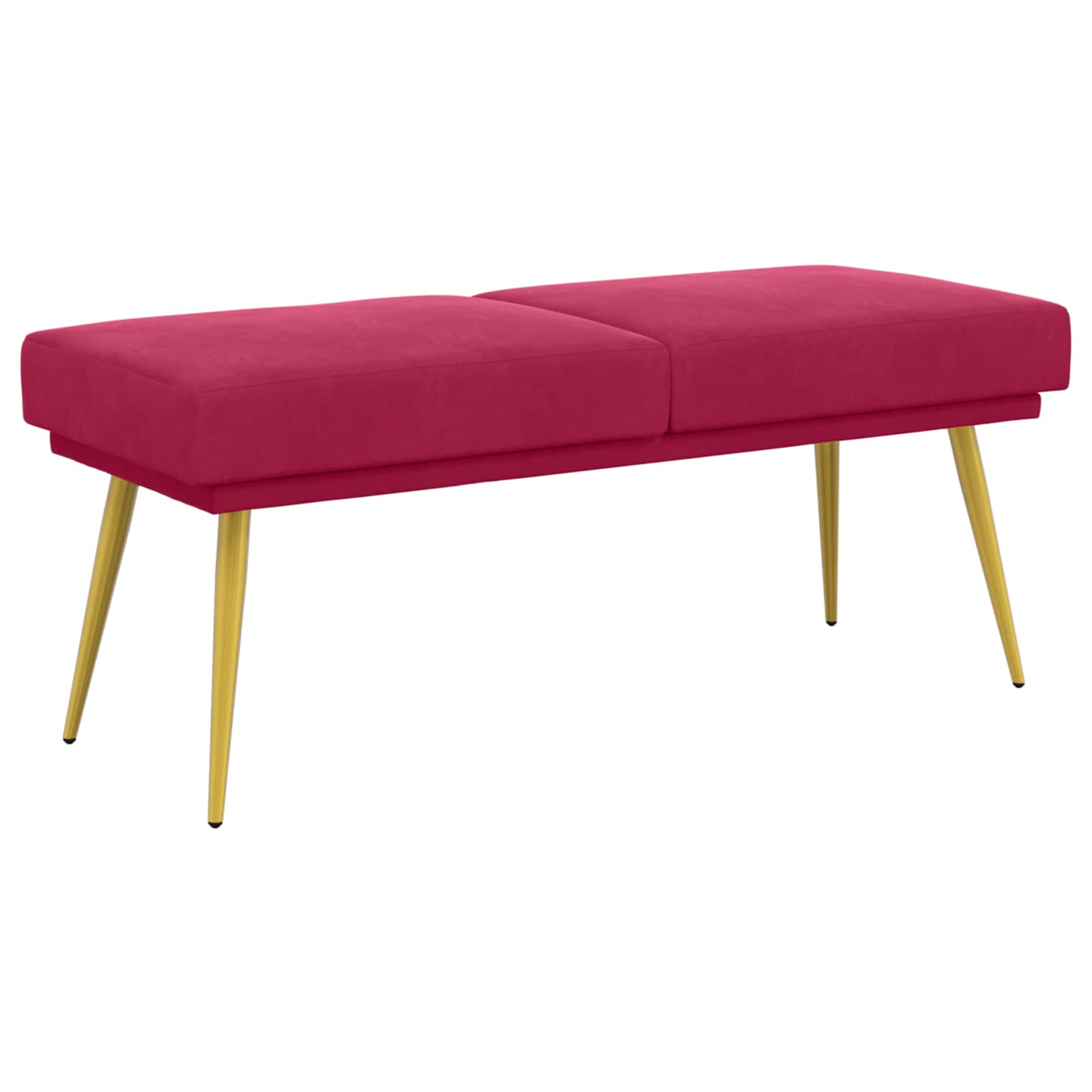 Dubbel-lager bänk Vinröd 120 x 45 x 46 cm Sammet