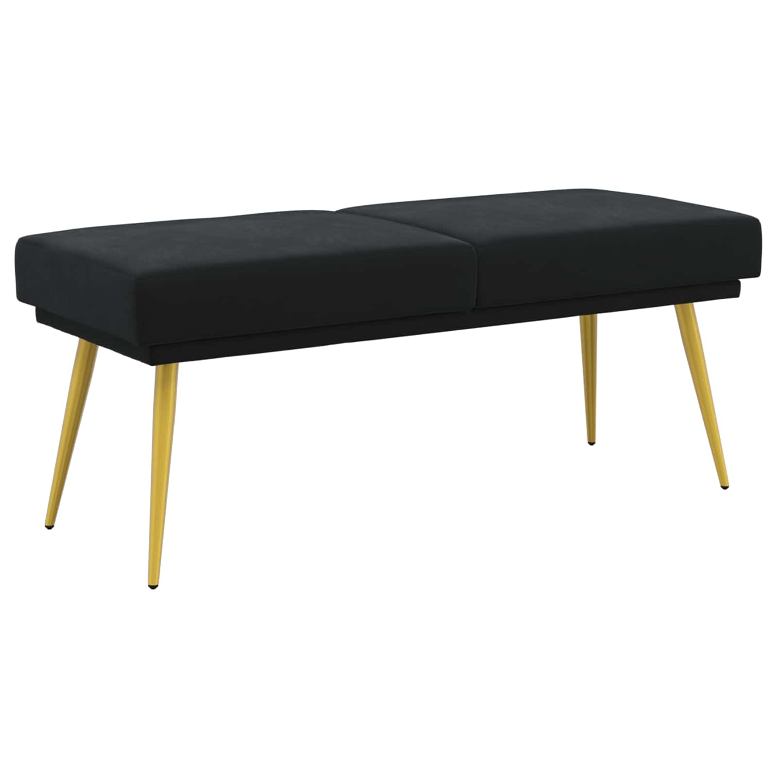 Dubbel-lager bänk Svart 120 x 45 x 46 cm Sammet