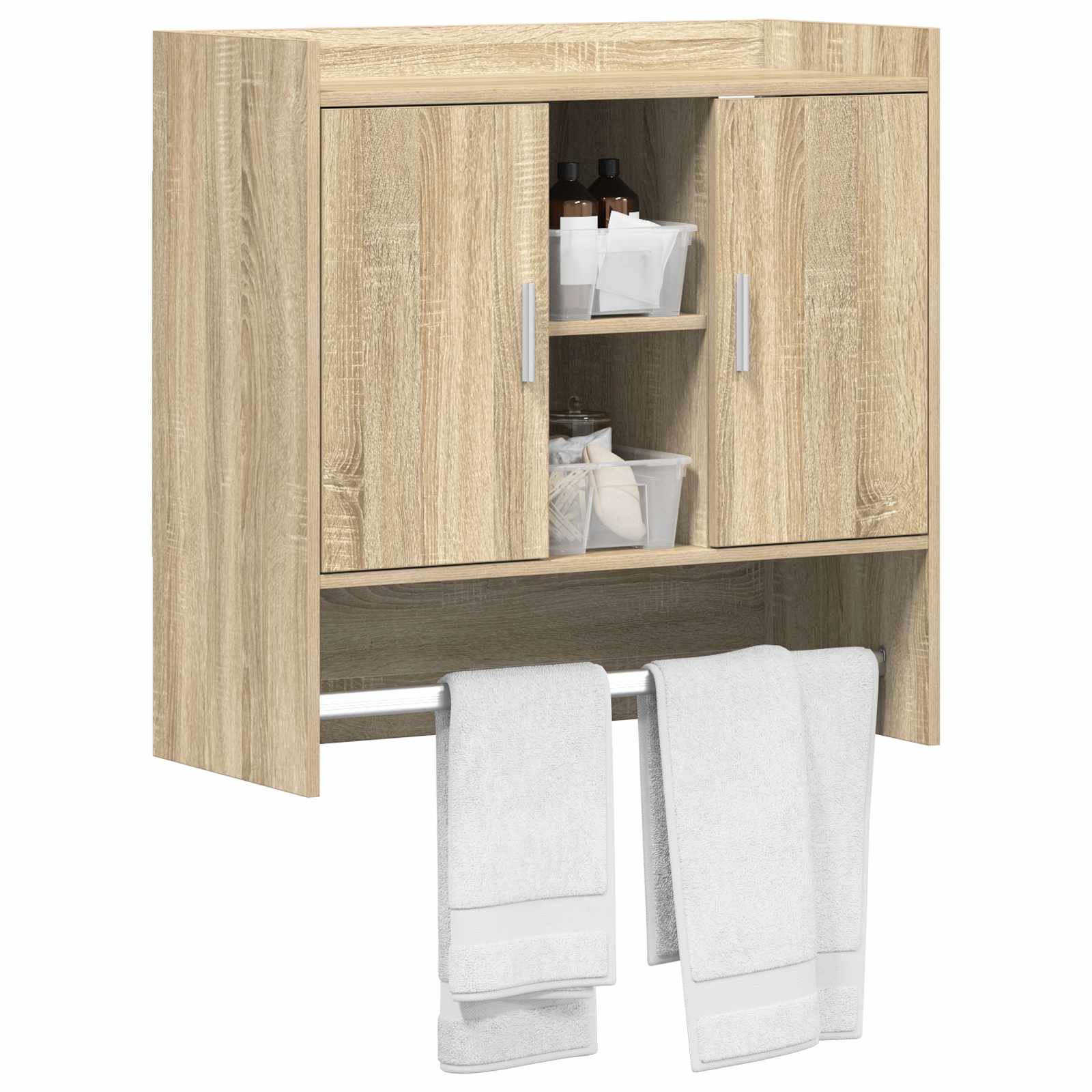 Vägg hylla Väggmonterat Sonoma-ek 80 x 36 x 80 cm