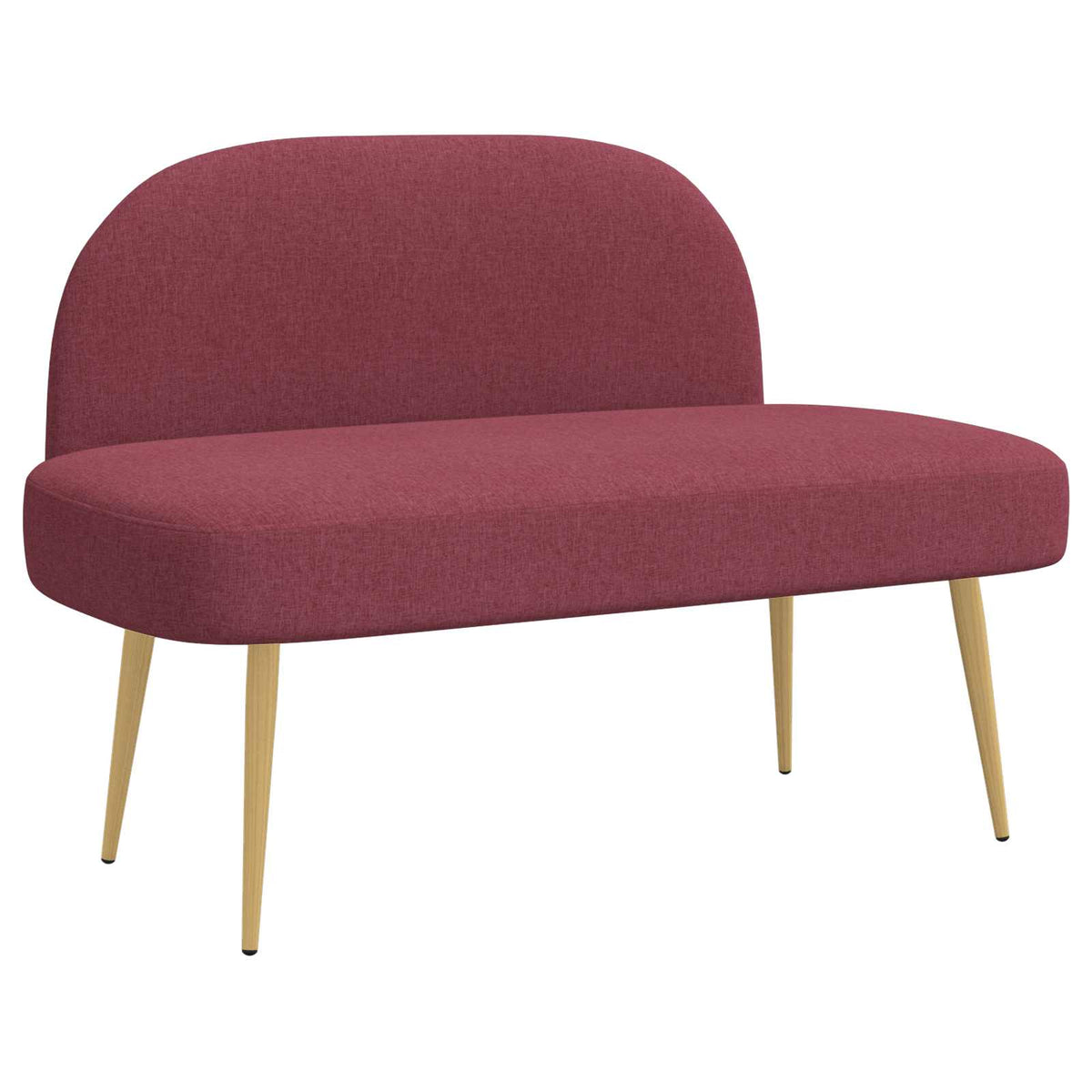 Klädd bänk med ryggstöd Vinröd 110 x 60 x 76 cm