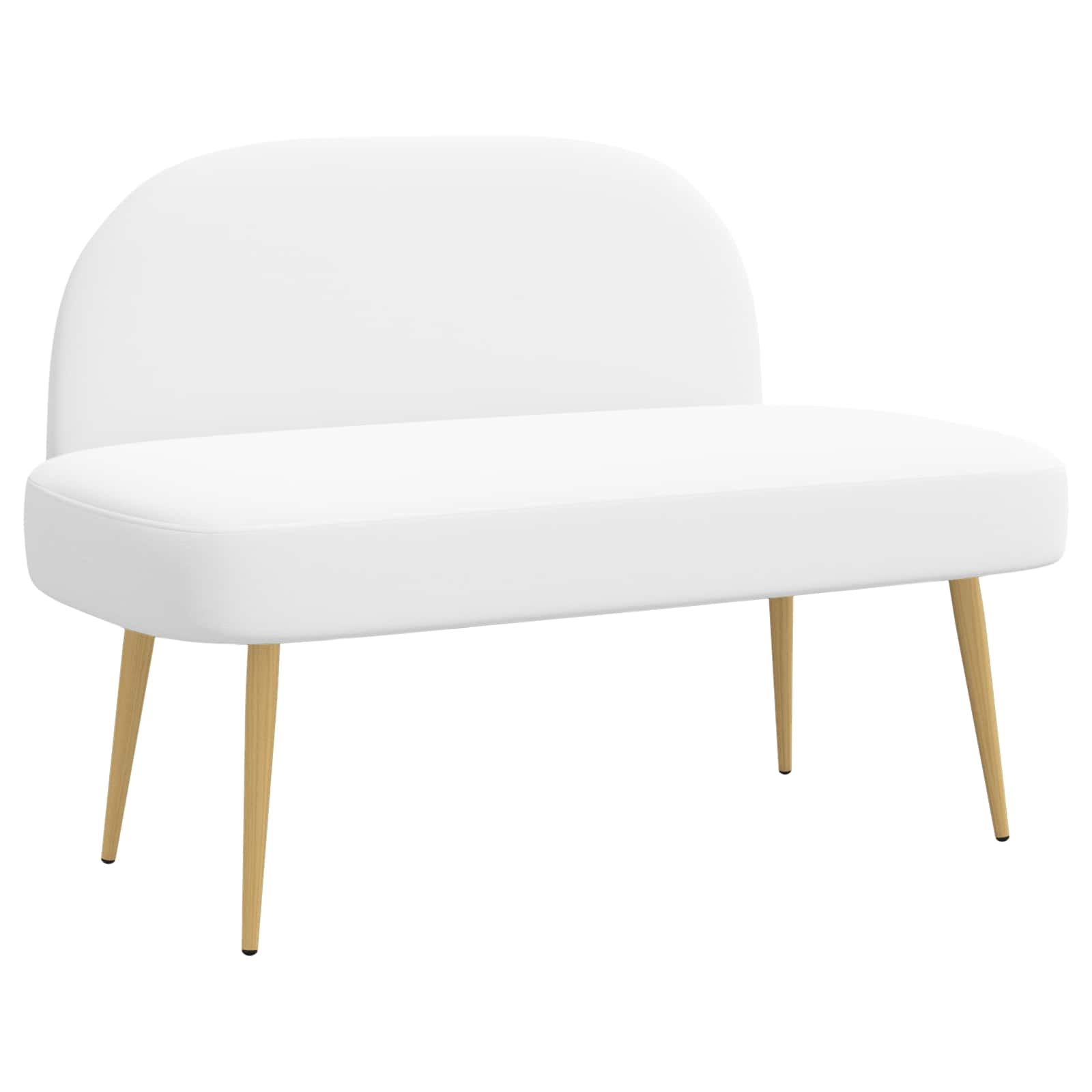 Klädd bänk med ryggstöd Vit 110 x 60 x 76 cm
