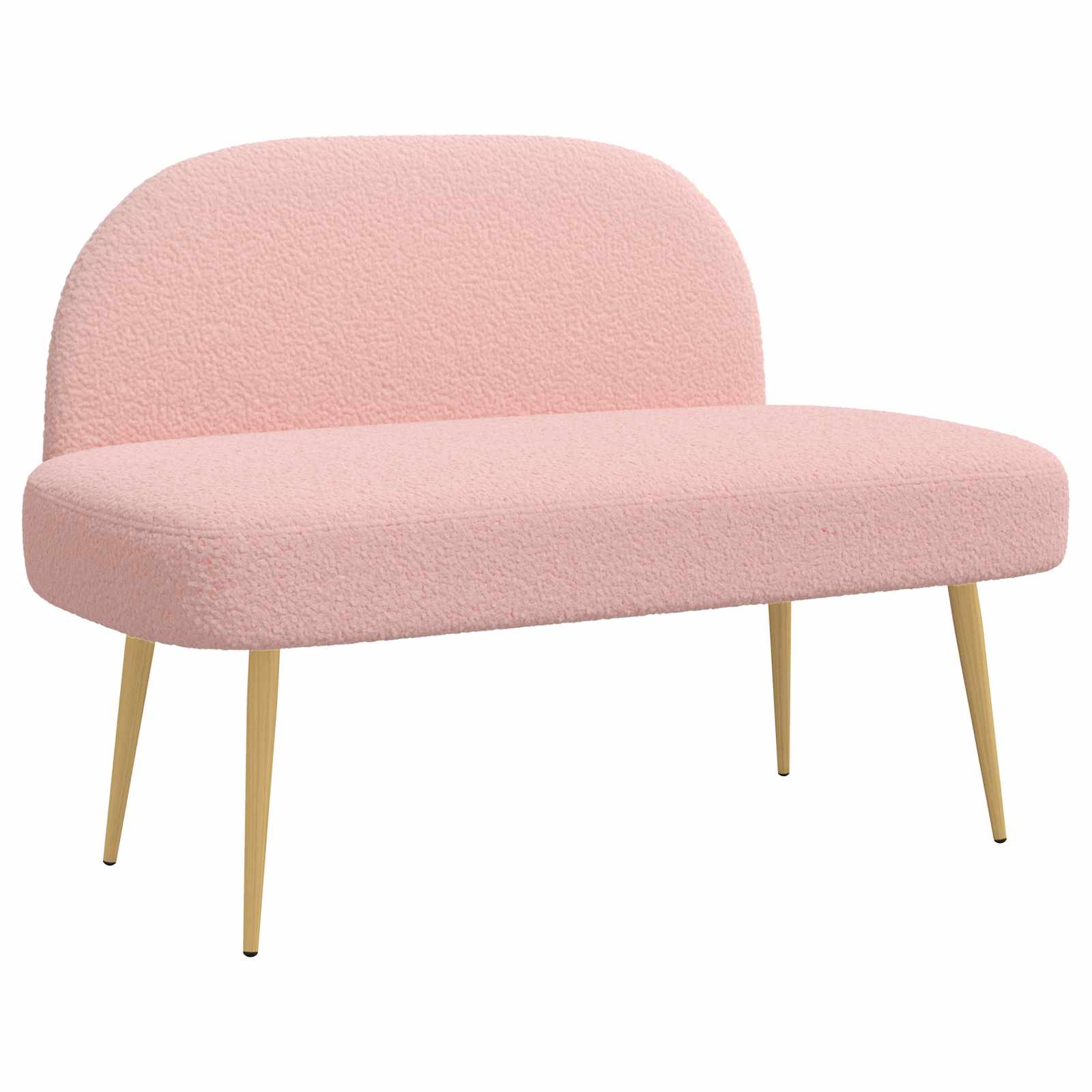 Klädd bänk med ryggstöd Rosa 110 x 60 x 76 cm Bouclé