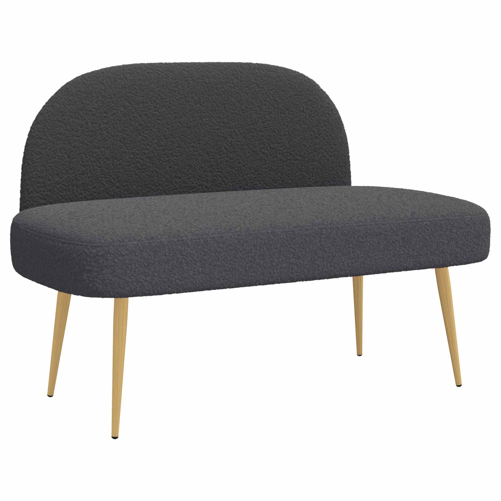 Klädd bänk med ryggstöd Mörkgrå 110 x 60 x 76 cm Bouclé