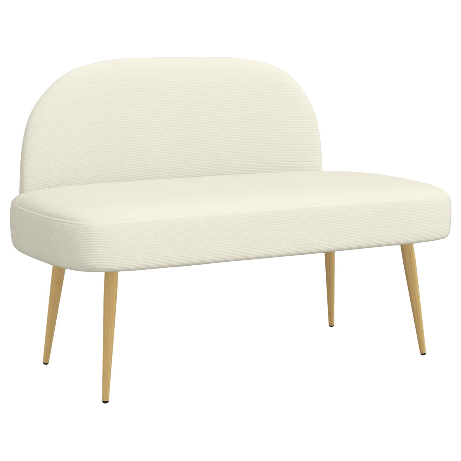 Klädd bänk med ryggstöd Gräddvit 110 x 60 x 76 cm Kordread tyg
