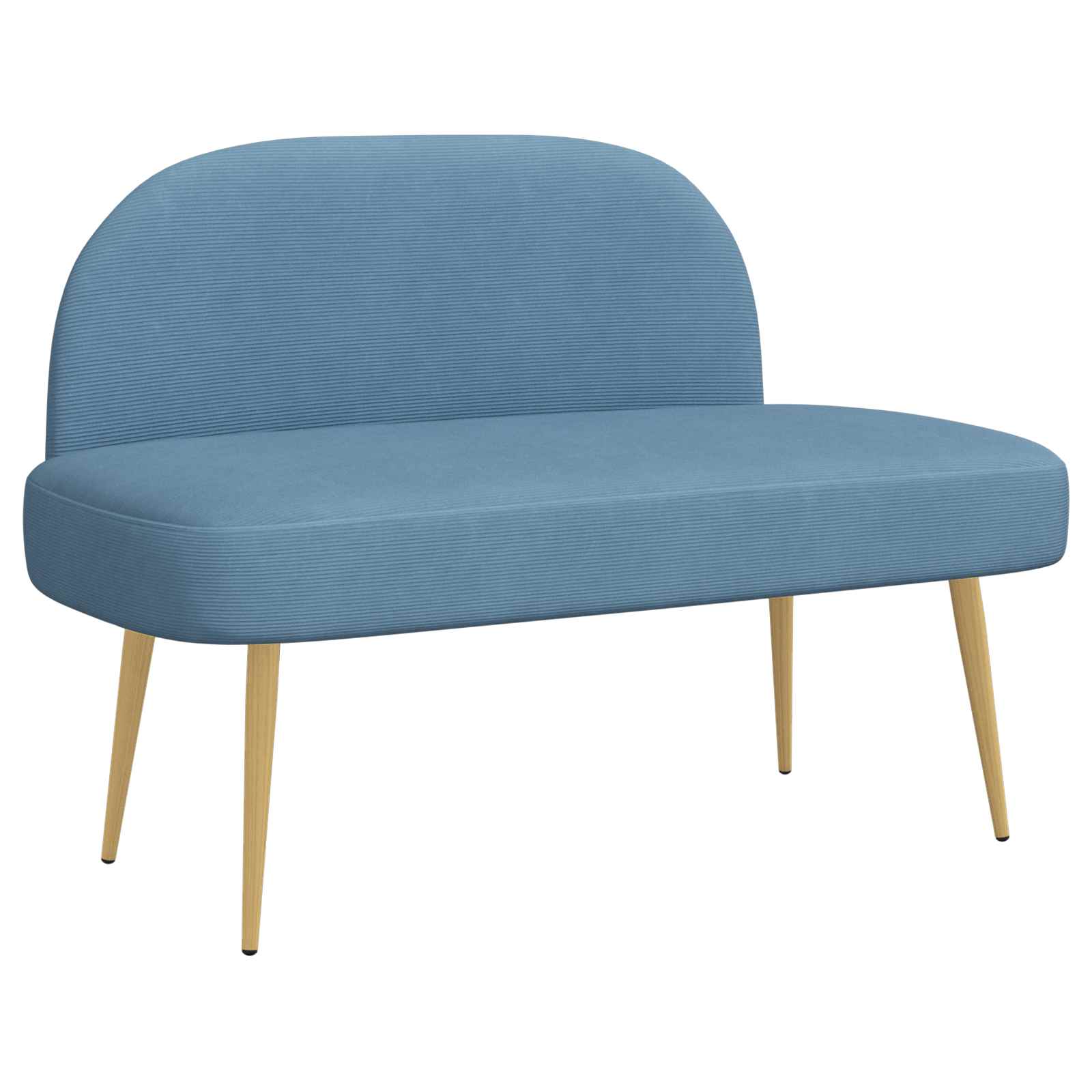 Klädd bänk med ryggstöd Blå 110 x 60 x 76 cm Kordread tyg