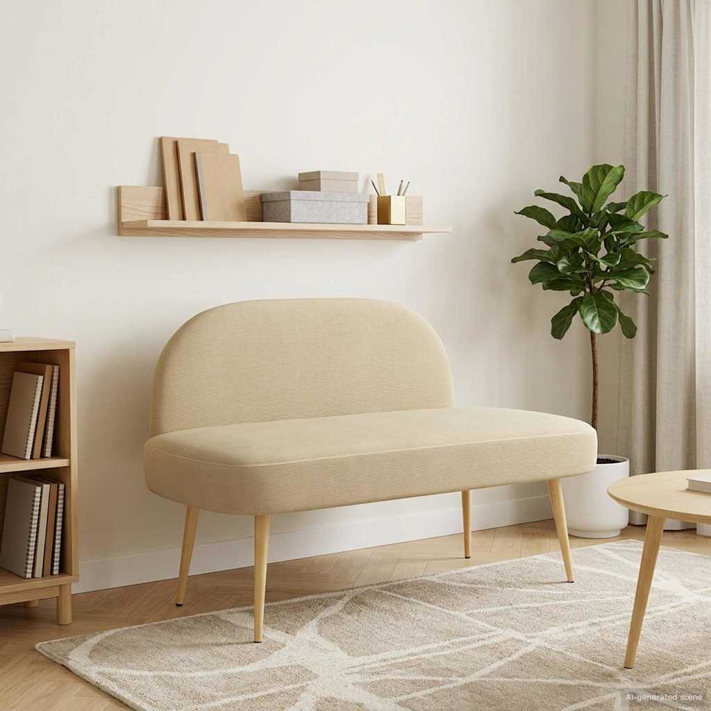 Klädd bänk med ryggstöd Ljusgrön-grå 110 x 60 x 76 cm