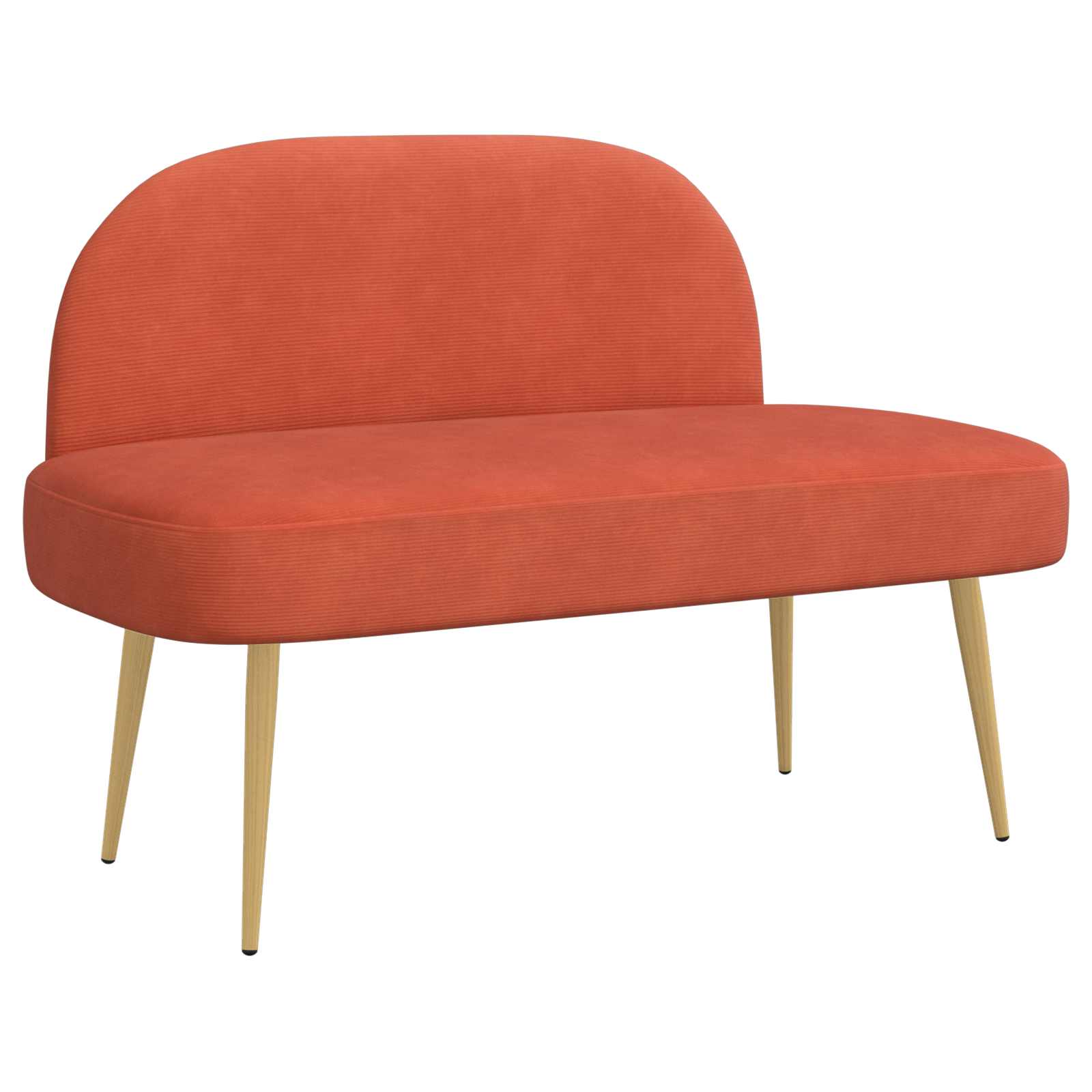 Klädd bänk med ryggstöd Röd orange 110 x 60 x 76 cm