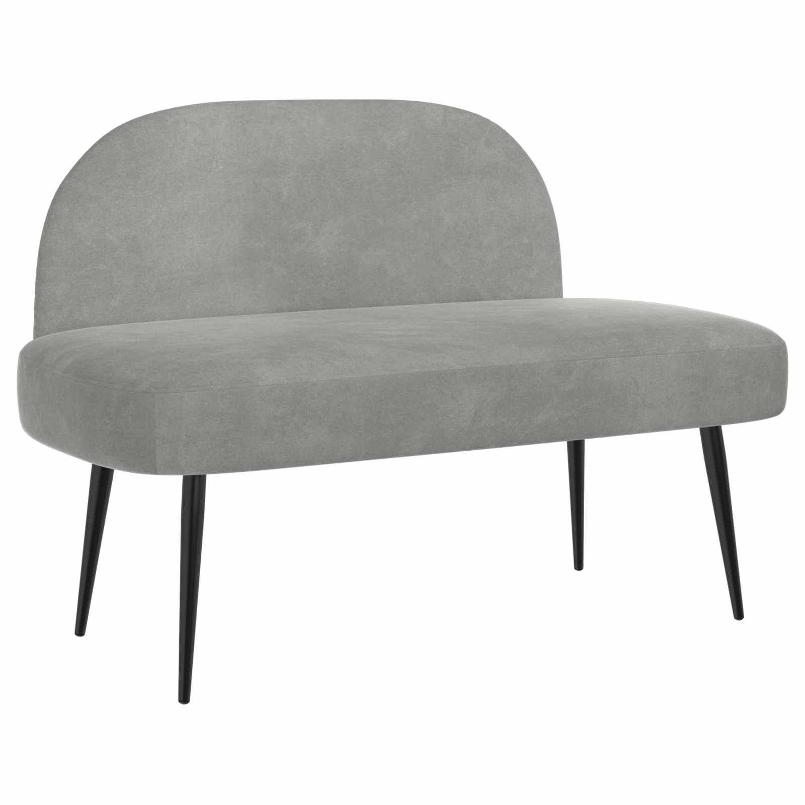 Klädd bänk med ryggstöd Ljusgrå 110 x 60 x 76 cm Sammet