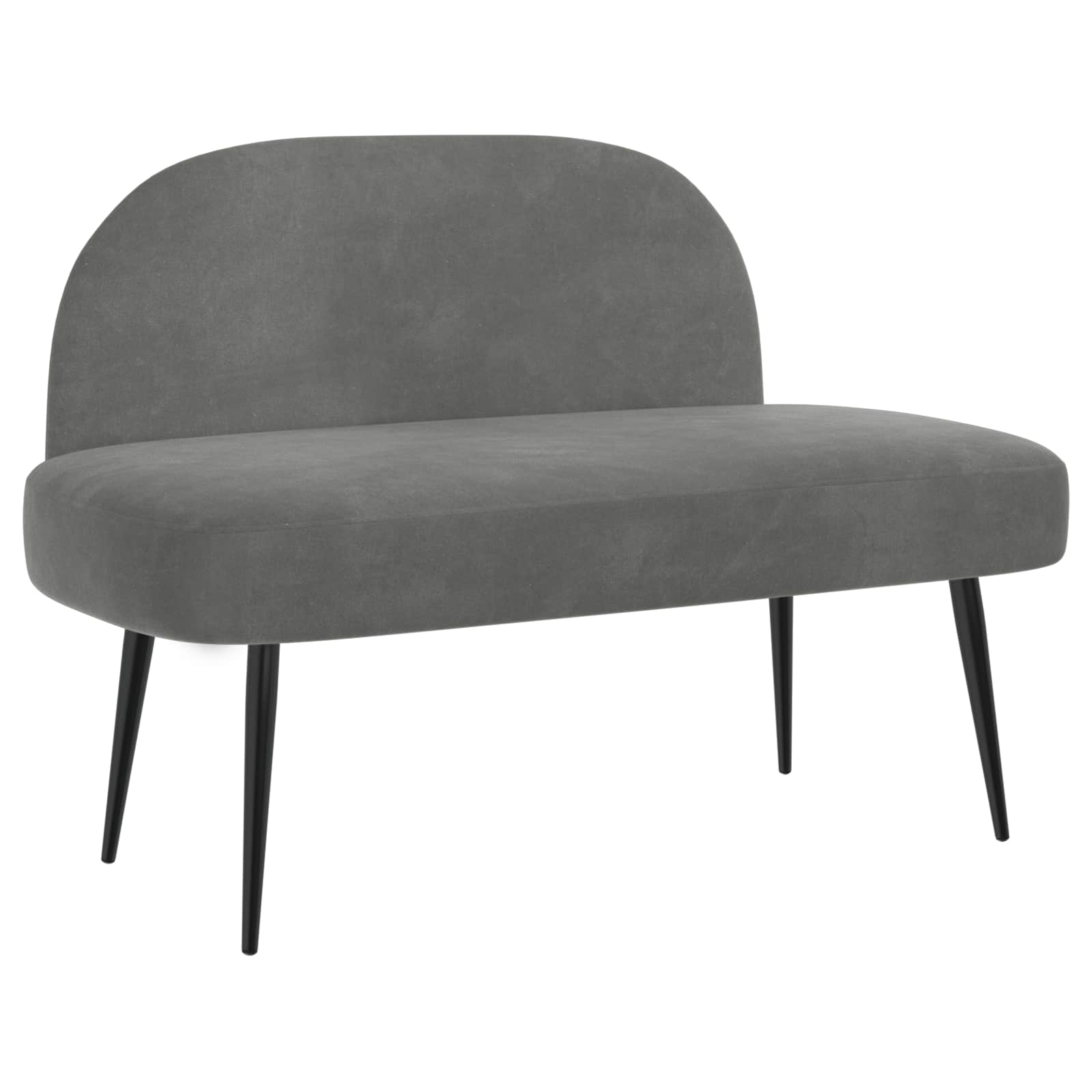 Klädd bänk med ryggstöd Mörkgrå 110 x 60 x 76 cm Sammet