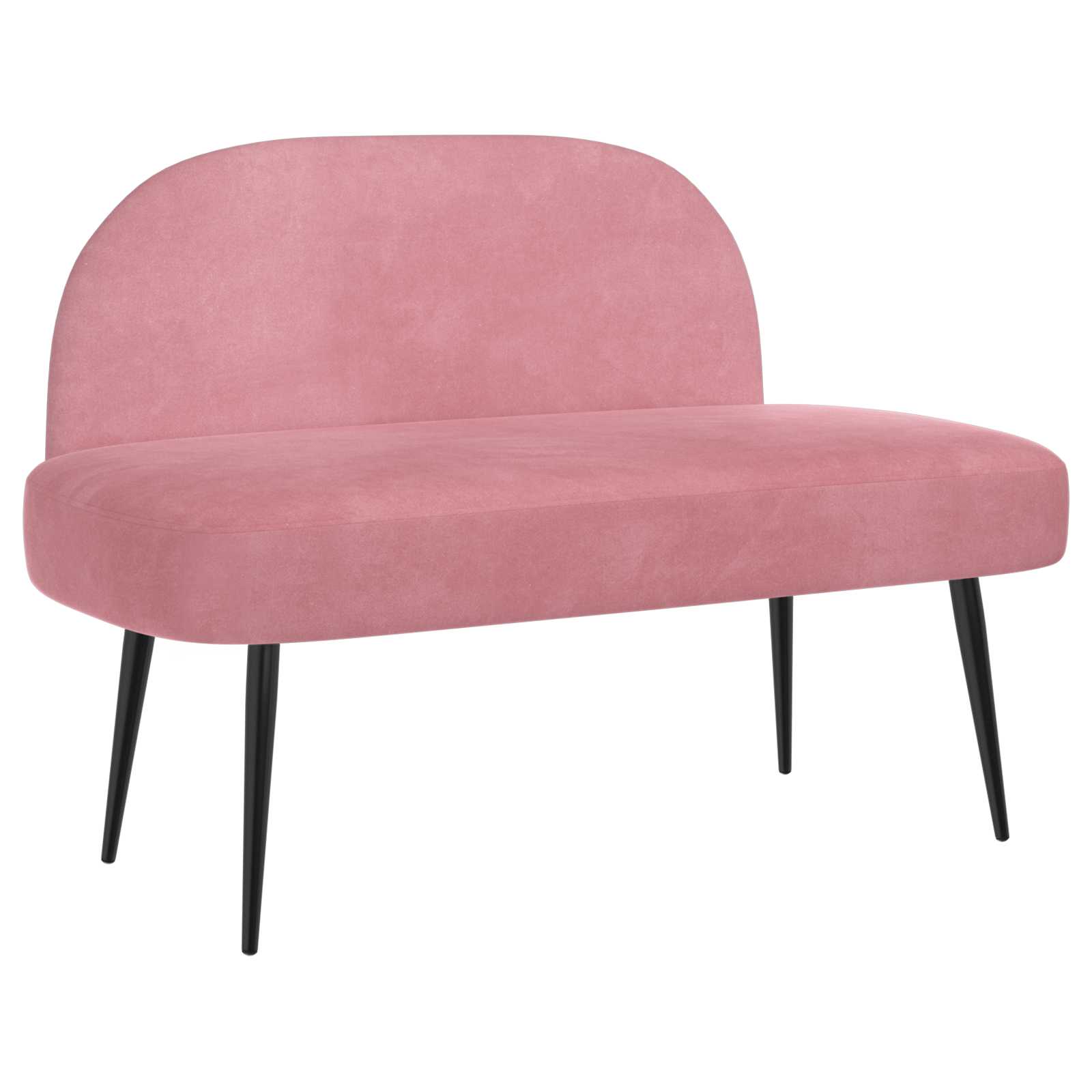 Klädd bänk med ryggstöd Rosa 110 x 60 x 76 cm Sammet