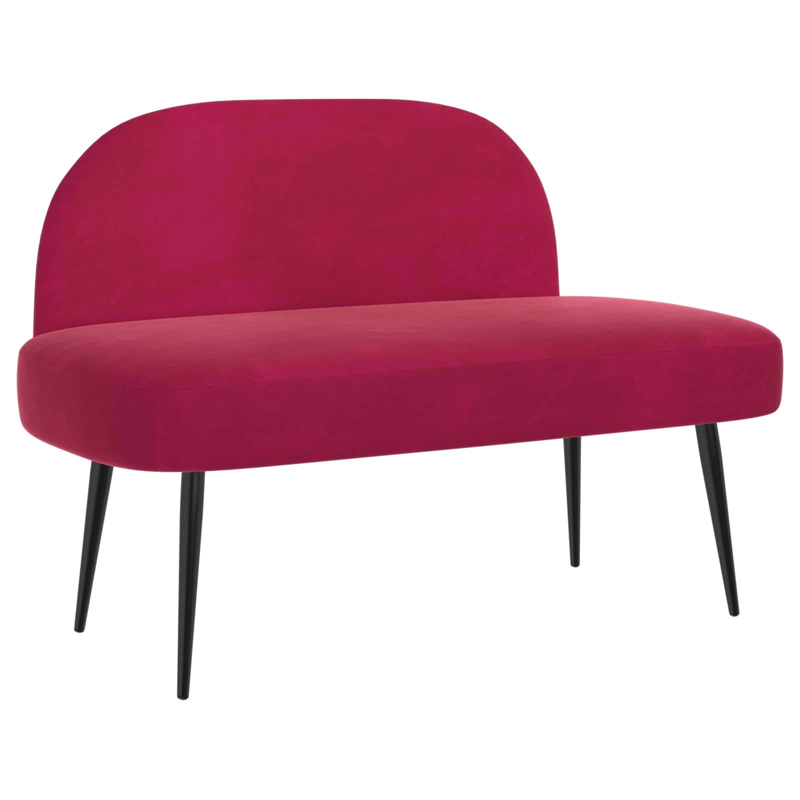 Klädd bänk med ryggstöd Vinröd 110 x 60 x 76 cm Sammet