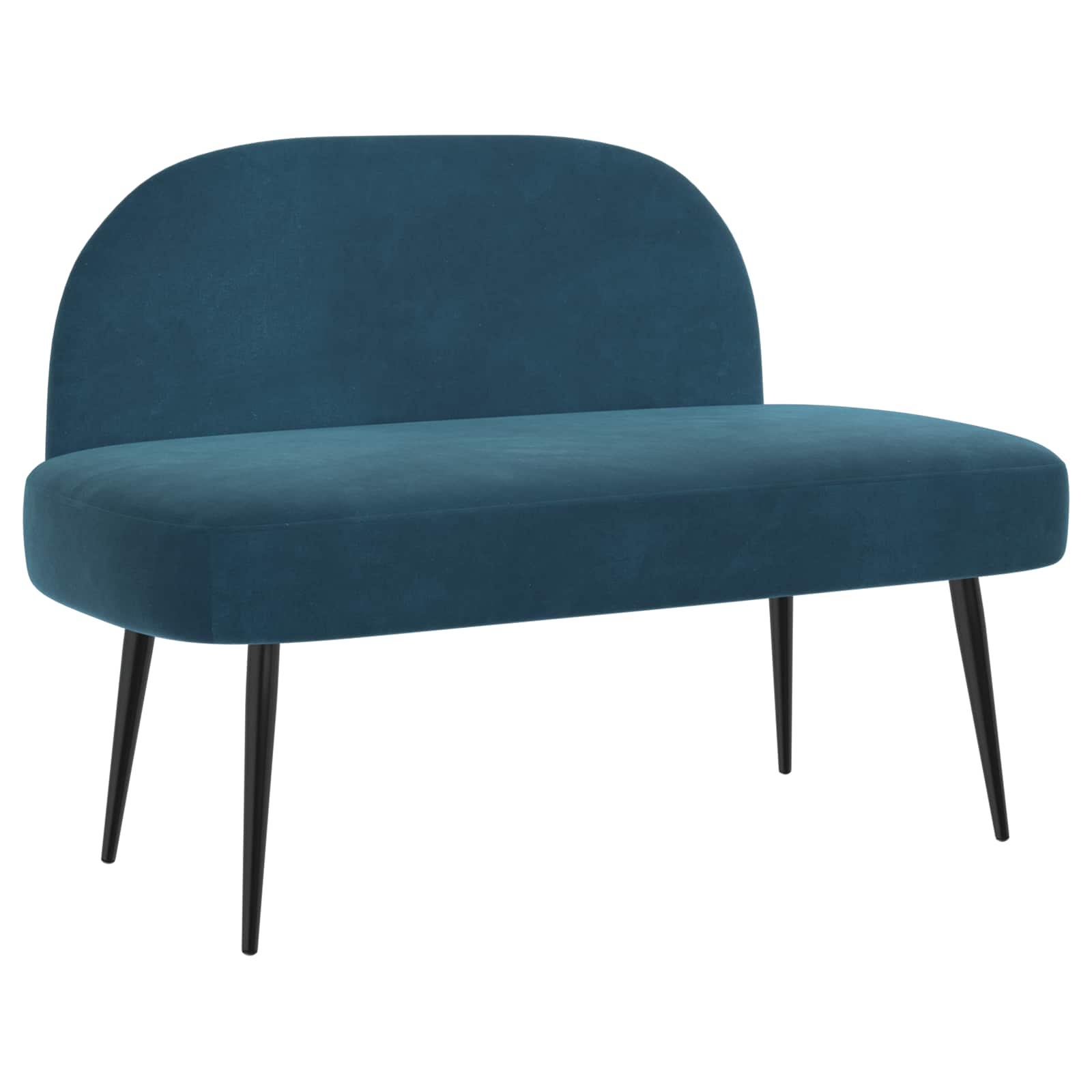 Klädd bänk med ryggstöd Blå 110 x 60 x 76 cm Sammet