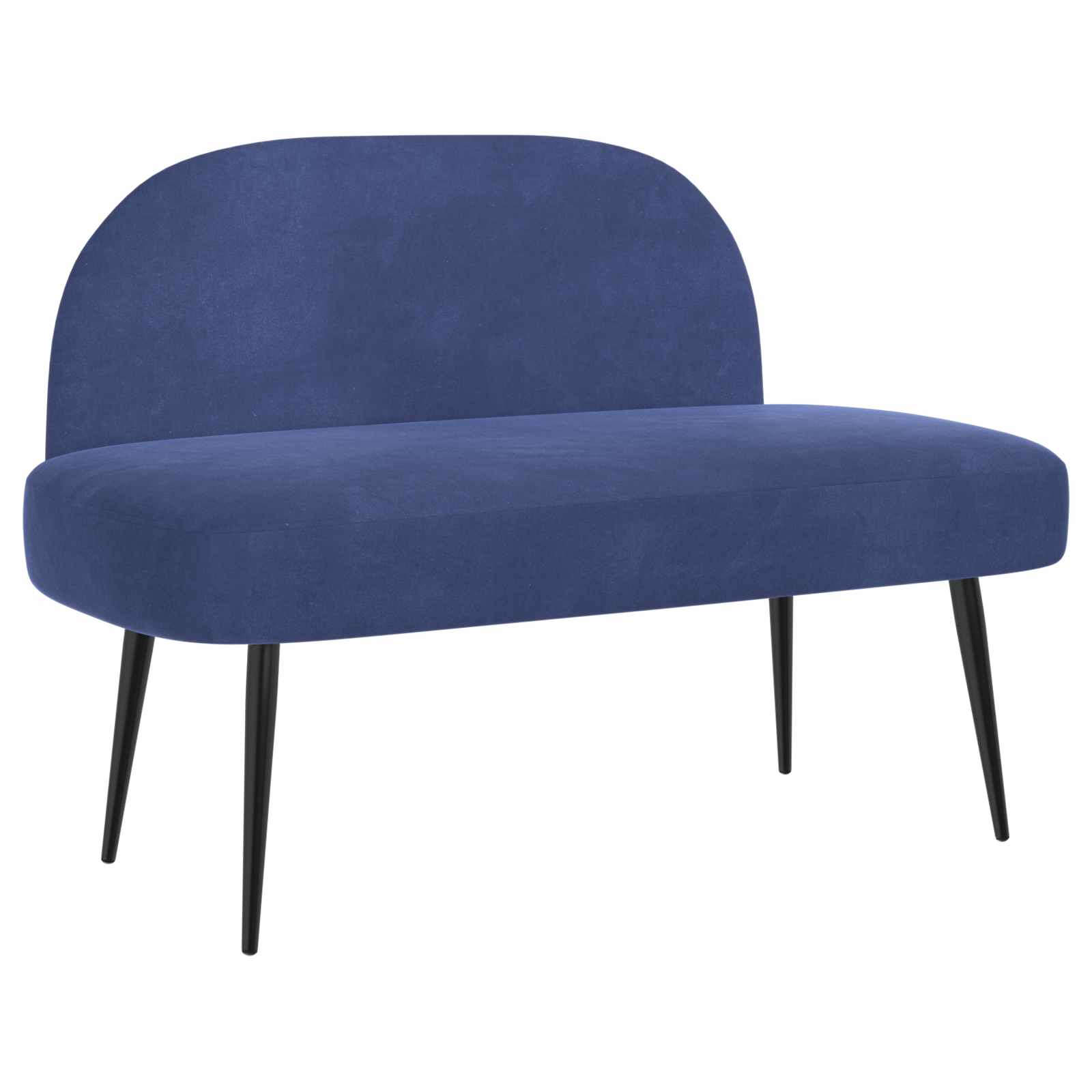 Klädd bänk med ryggstöd Polisblå 110 x 60 x 76 cm Sammet