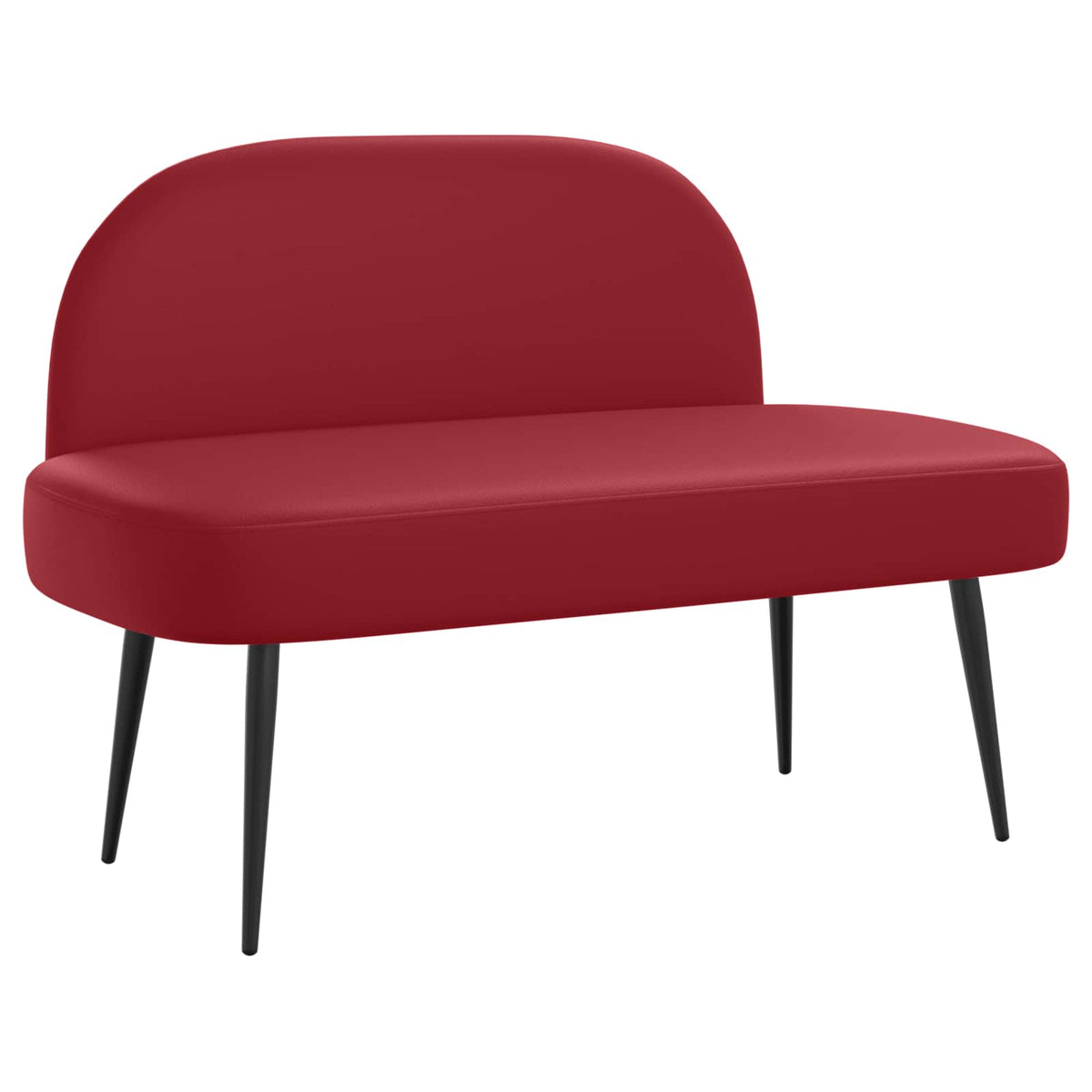 Klädd bänk med ryggstöd Vinröd 110 x 60 x 76 cm Konstläder