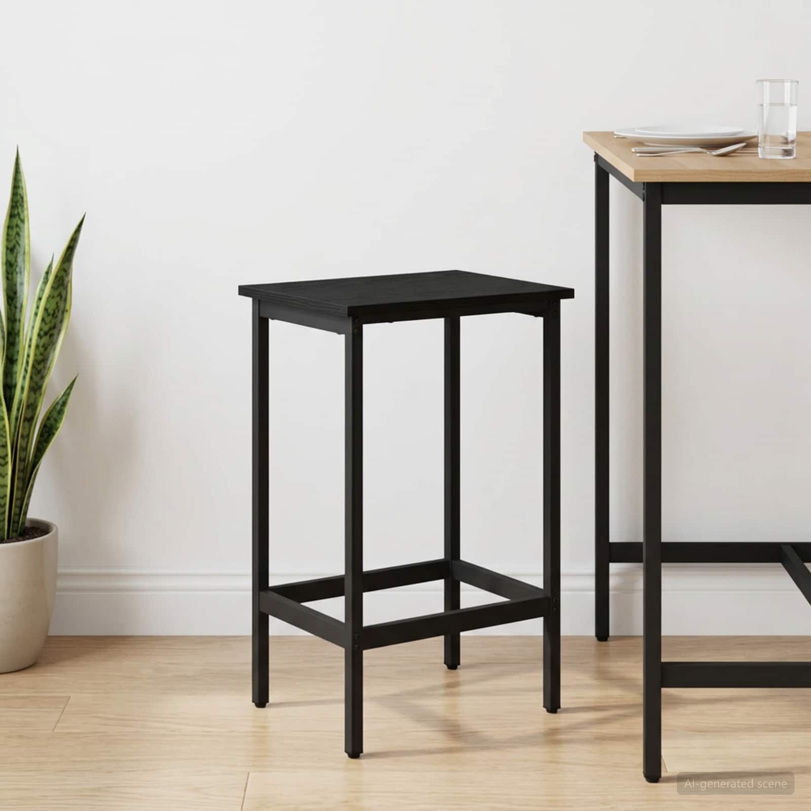 Barpall Svart ek 40 x 32 x 74 cm Konstruerat trä