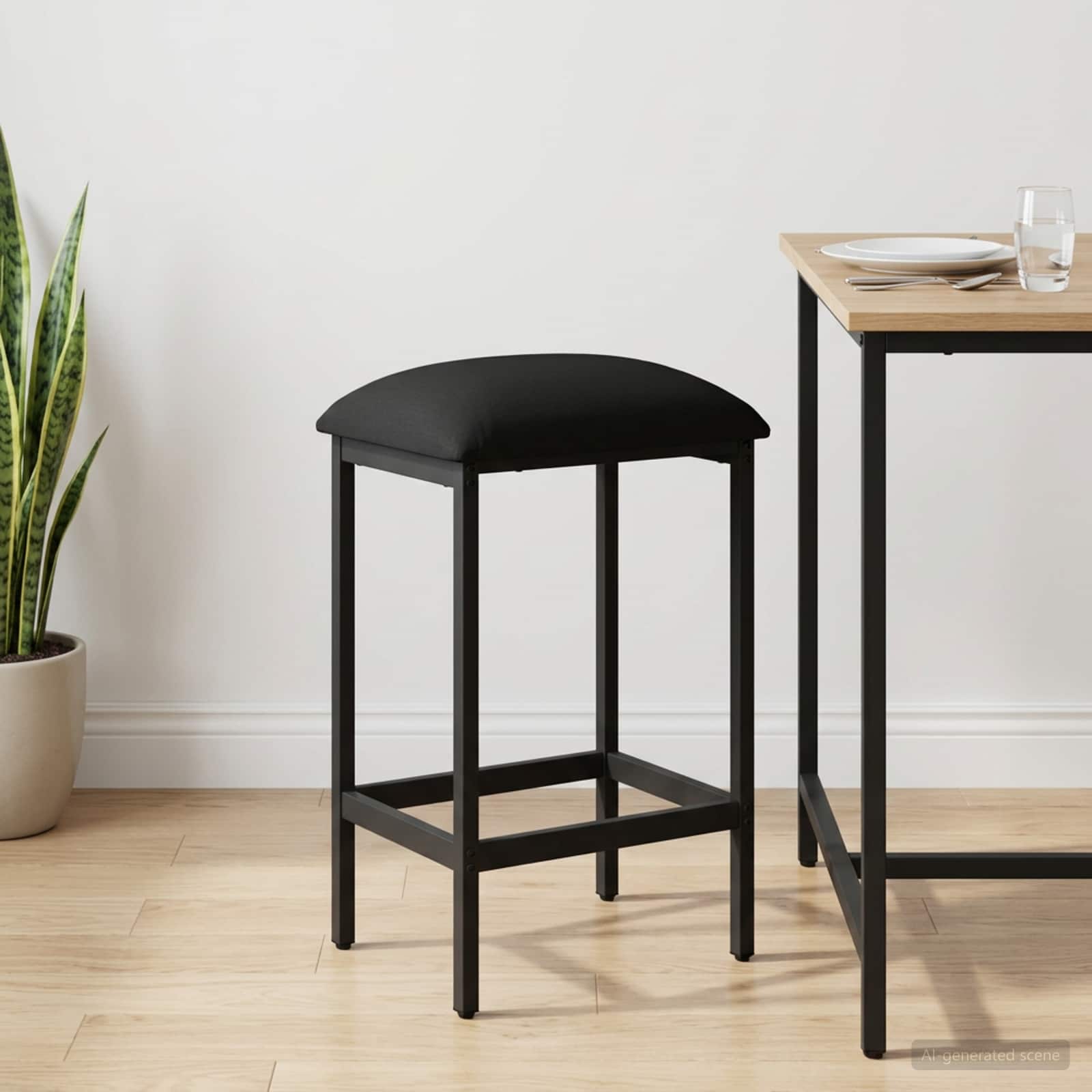Barpall Svart 40 x 32 x 64 cm Konstruerat trä