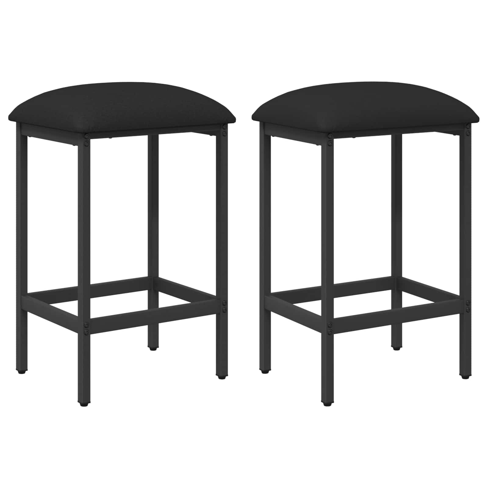 Barpall 2 st Svart 40 x 32 x 64 cm Konstruerat trä