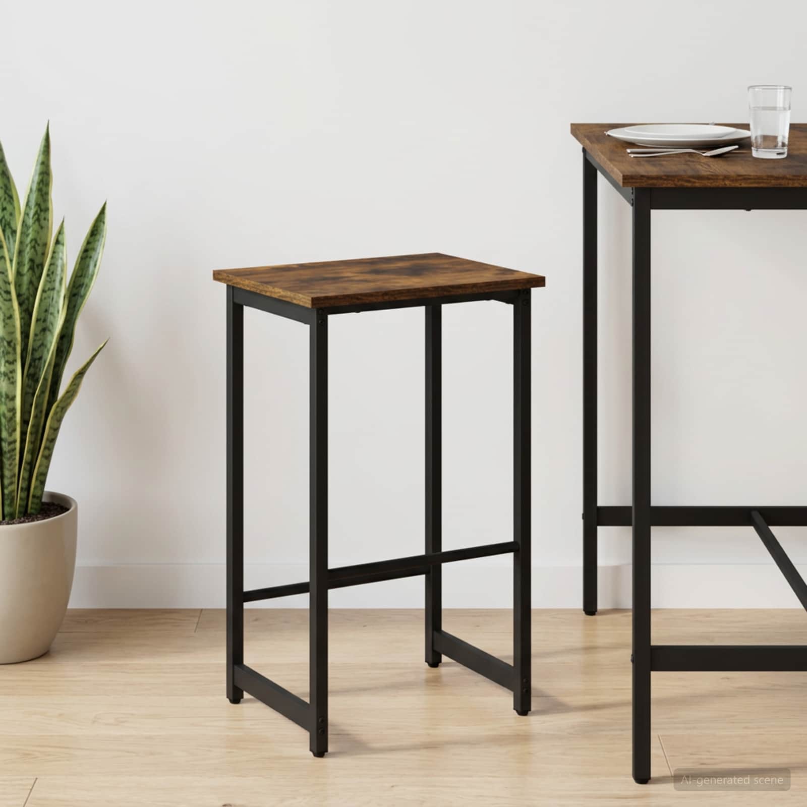 Barpall Rökt ek 40 x 32 x 64 cm Konstruerat trä