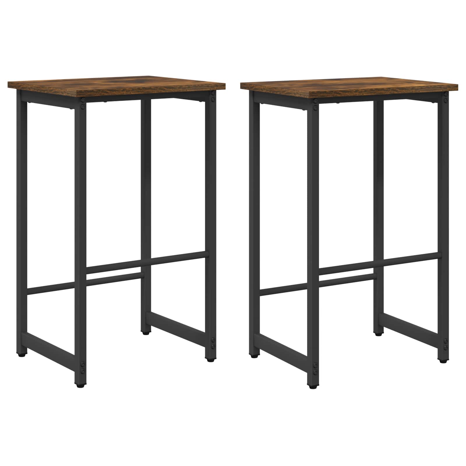 Barpall 2 st Rökt ek 40 x 32 x 64 cm Konstruerat trä