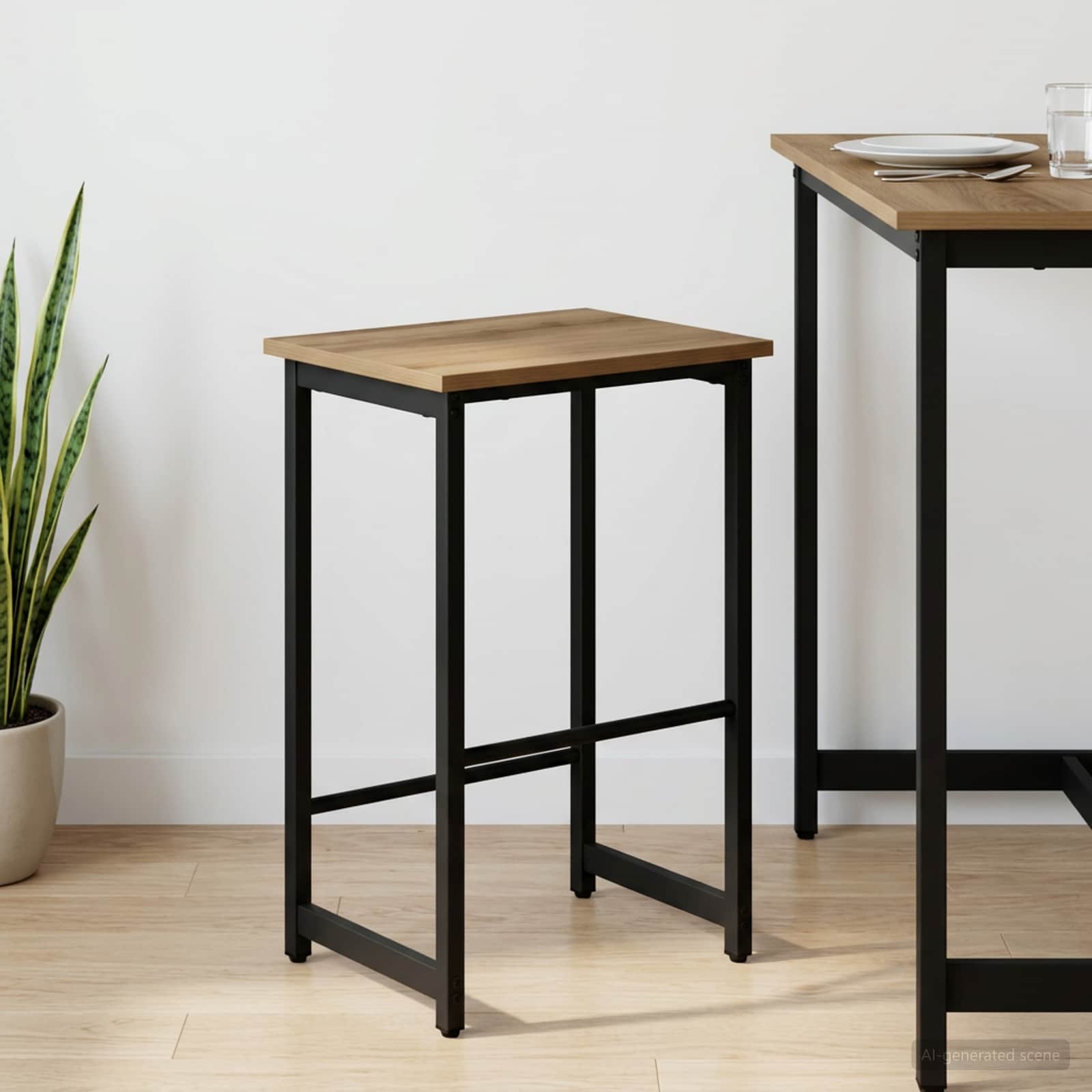 Barpall Artisan-ek 40 x 32 x 64 cm Konstruerat trä