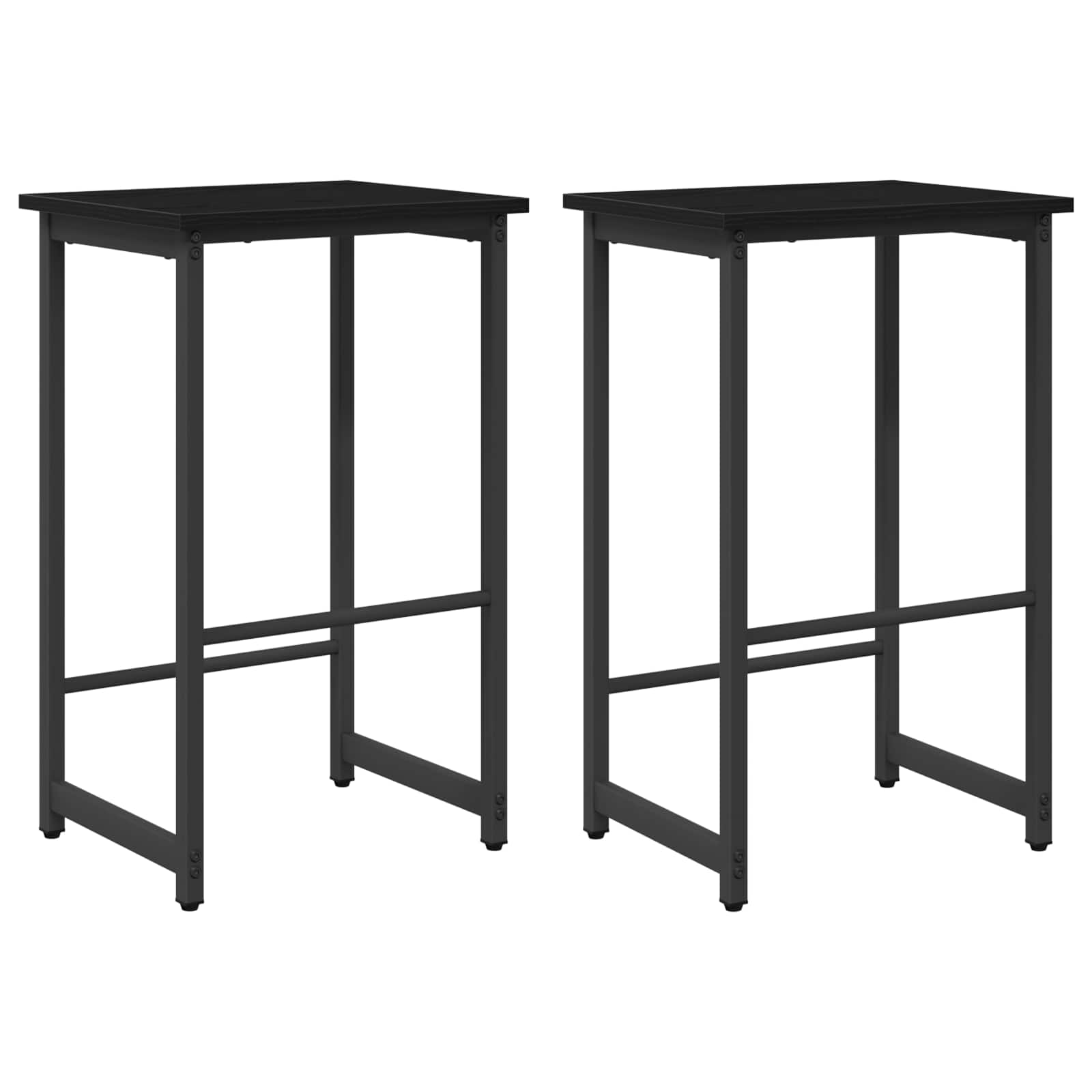 Barpall 2 st Svart ek 40 x 32 x 74 cm Konstruerat trä