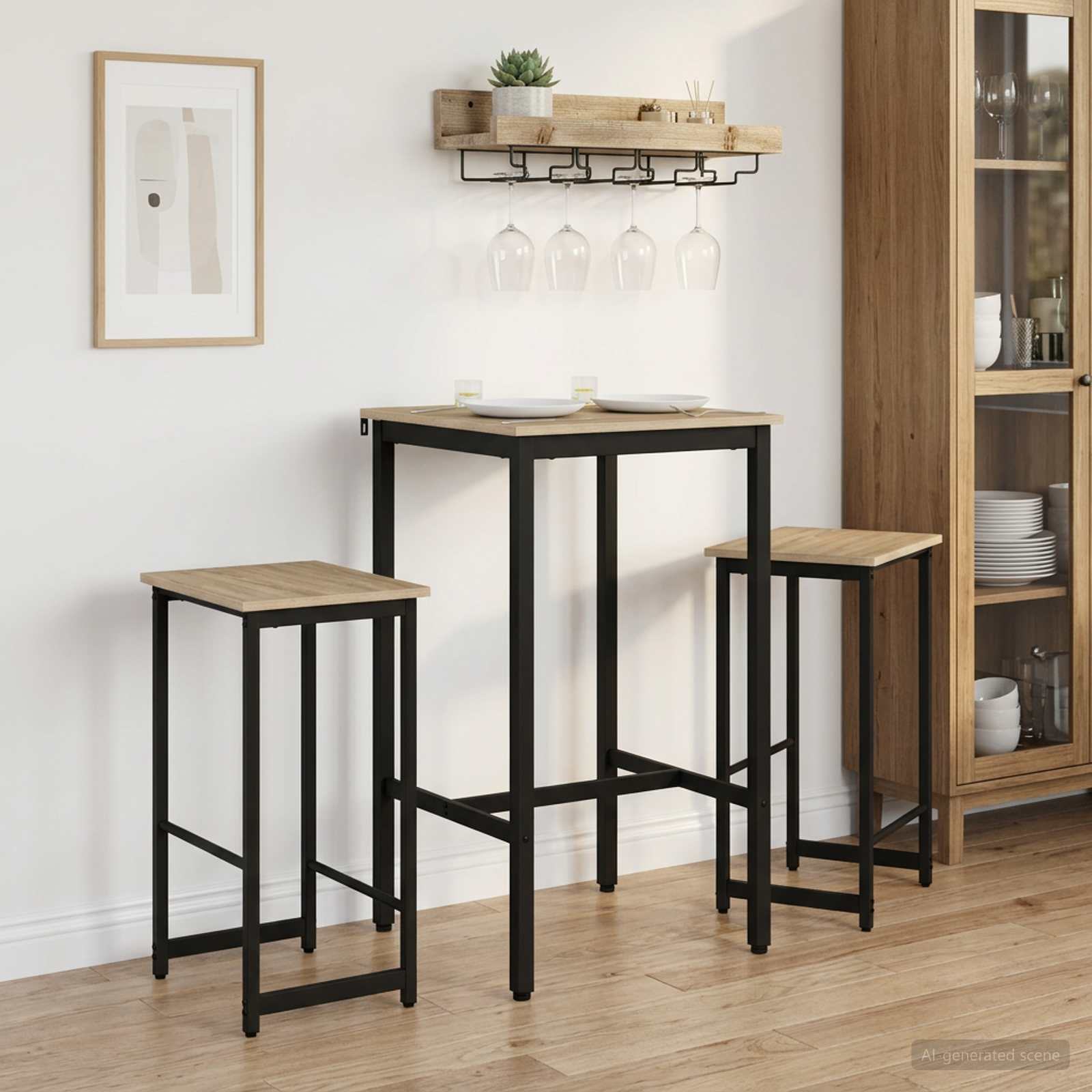 Barpall 2 st Sonoma-ek 40 x 32 x 74 cm Konstruerat trä