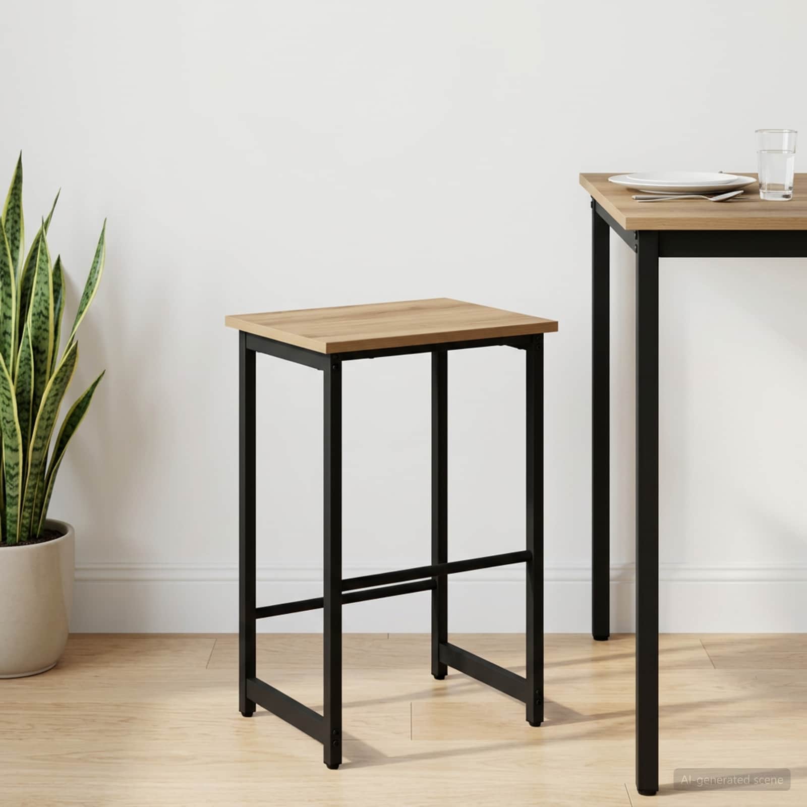 Barpall Artisan-ek 40 x 32 x 74 cm Konstruerat trä