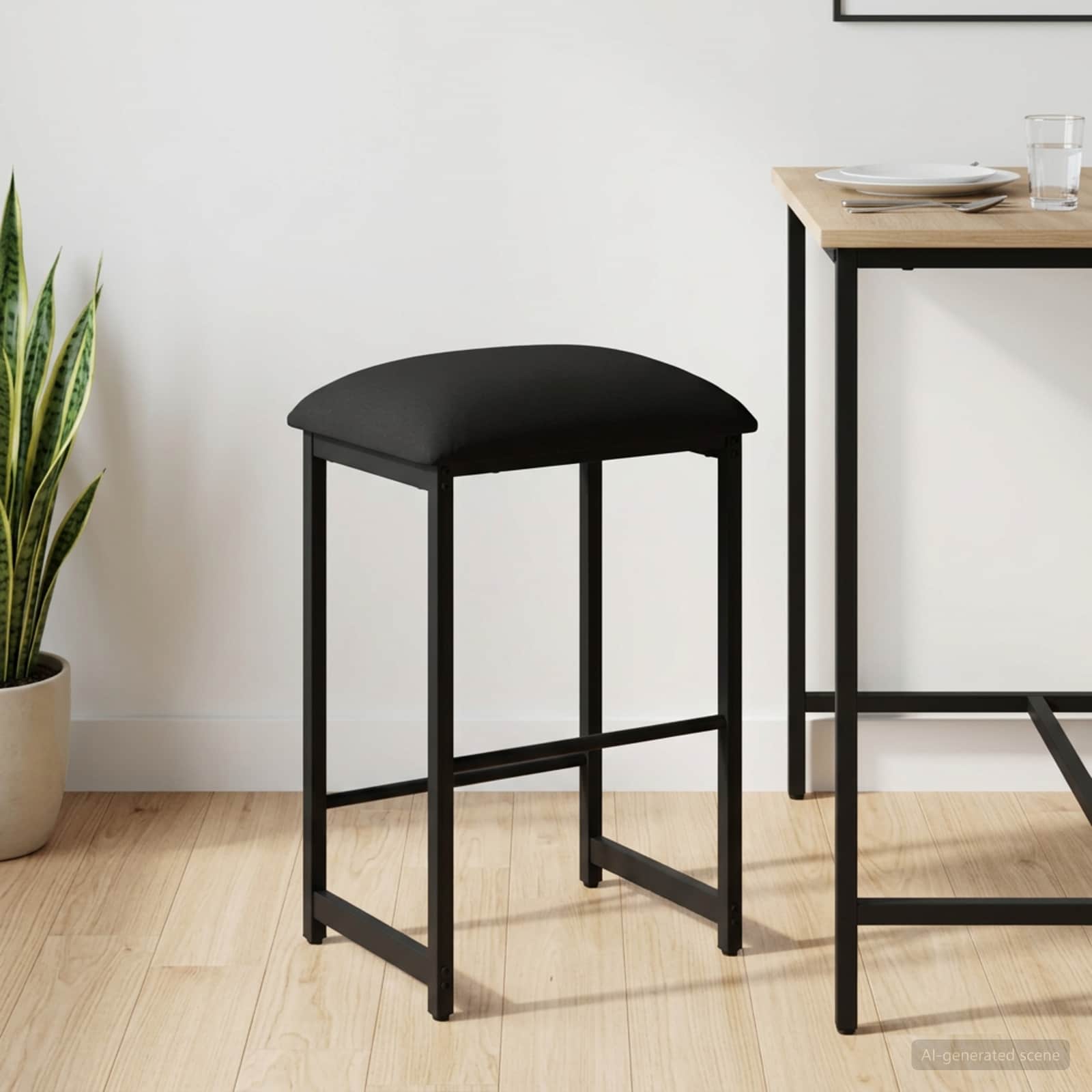 Barpall Svart 40 x 32 x 64 cm Konstruerat trä