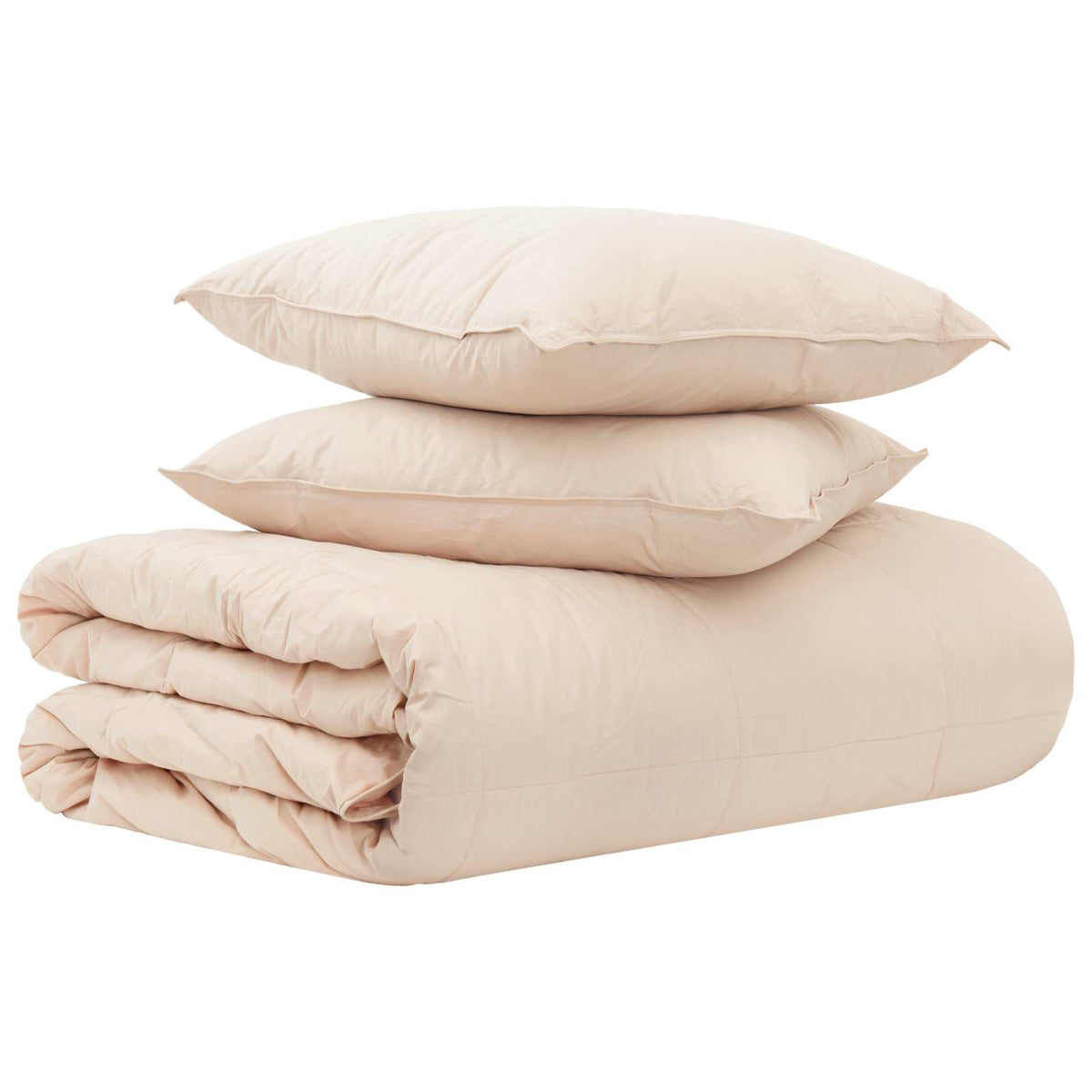 Täckeset 2 st 200 x 220 cm Alla årstider Kapok Fiber Beige