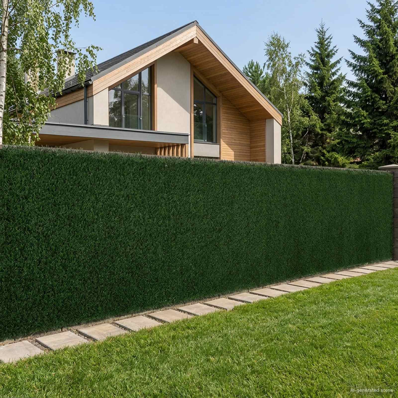 Konstgjord stängsel Mörkgrön 1 x 3 m PVC och stål