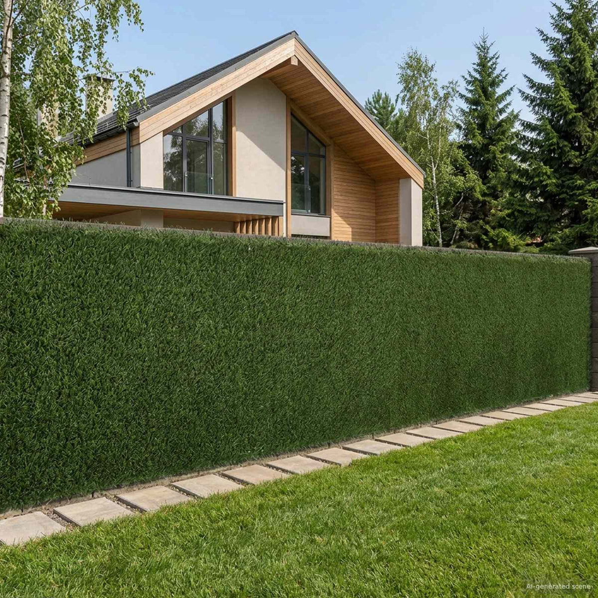 Konstgjord stängsel Ljusgrön 1 x 5 m PVC och stål