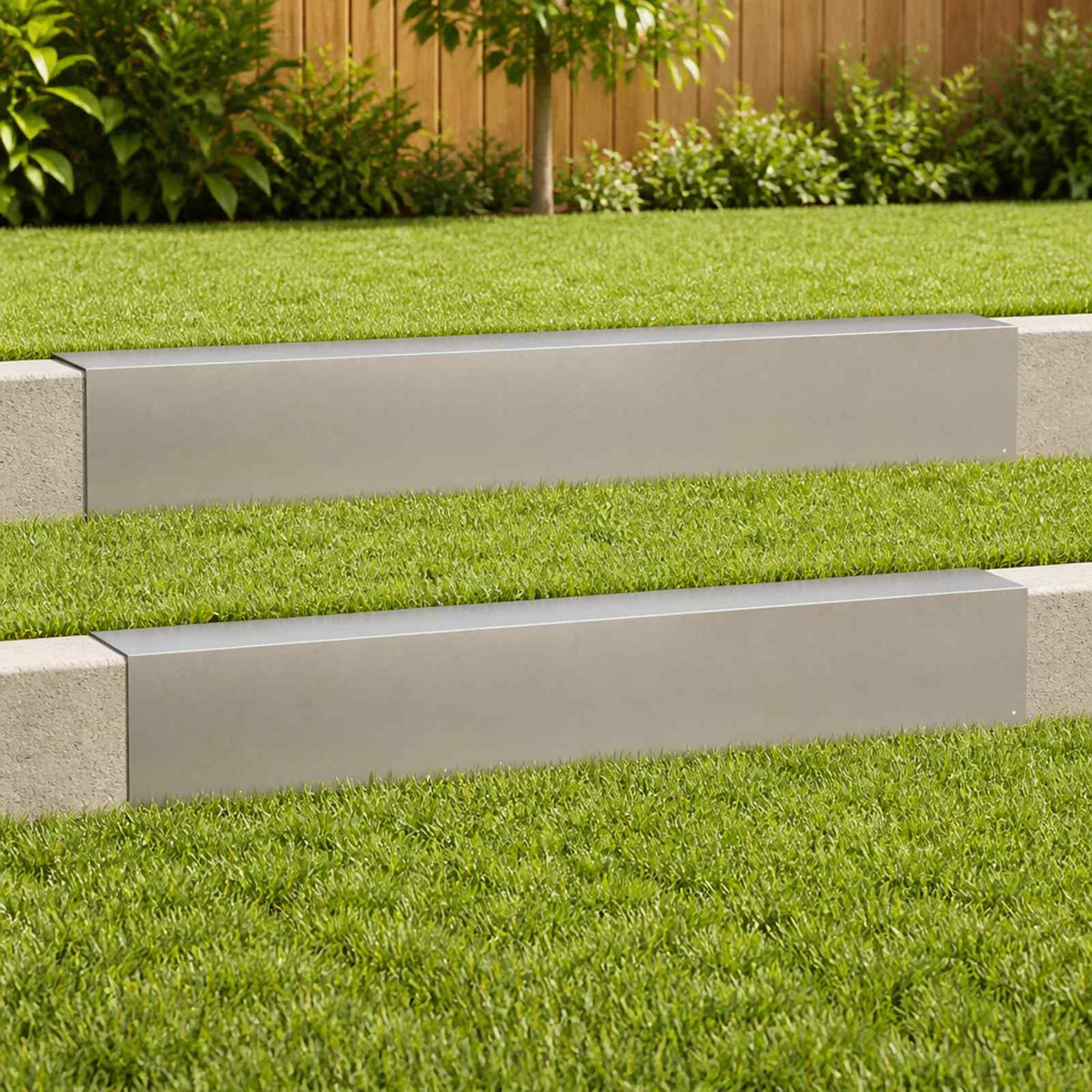 Topprofil för rabattkant 2 st 100 x 10 x 15 cm Rostfritt stål