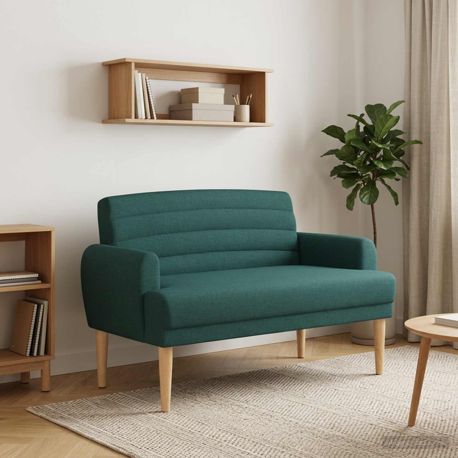 Loveseat med knapprapport Mörkgrön 116 x 67 x 80 cm Tyg