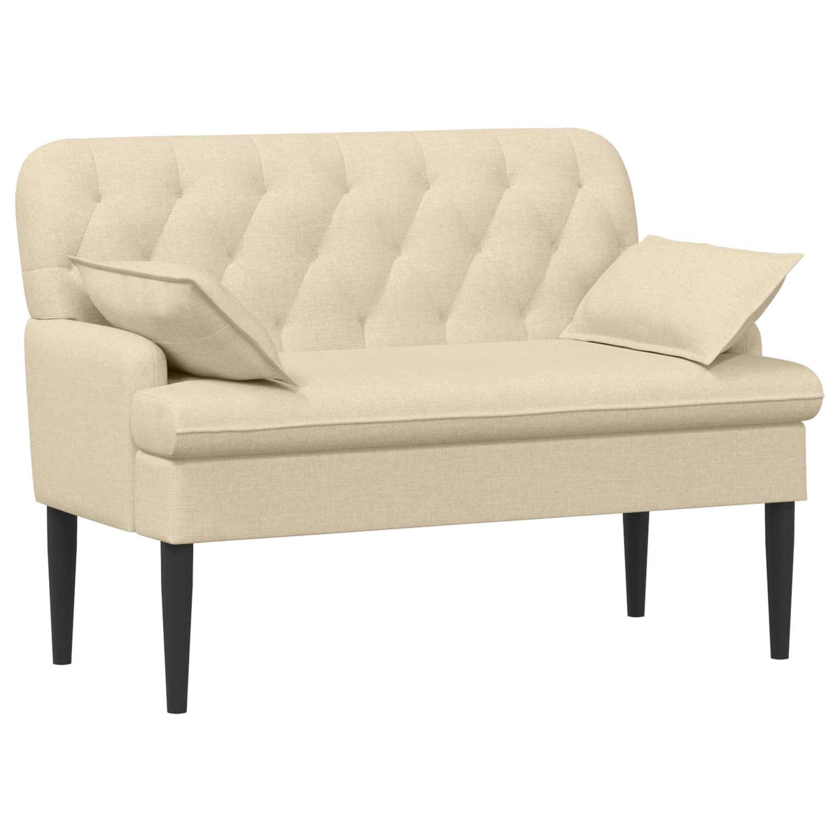 Loveseat med knapprapport Gräddvit 111 x 68 x 80 cm Tyg