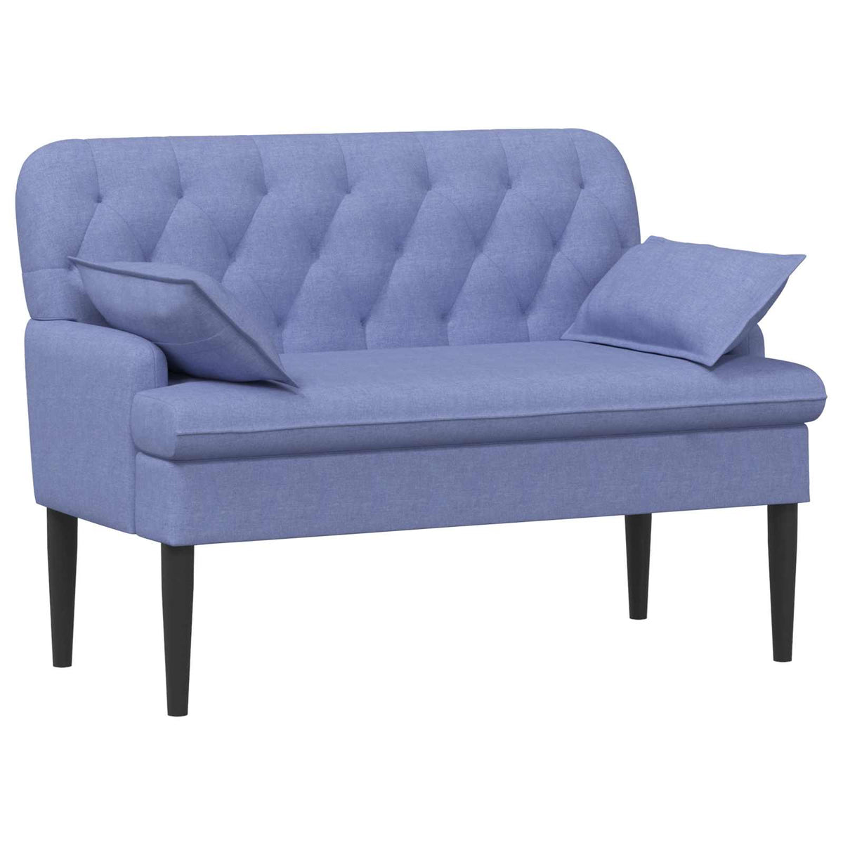 Loveseat med knapprapport Jeansblå 111 x 68 x 80 cm Tyg