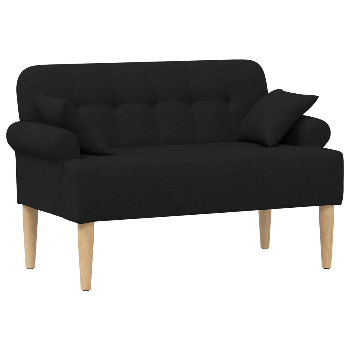 Loveseat med knapprapport Svart 120 x 65 x 79 cm Tyg