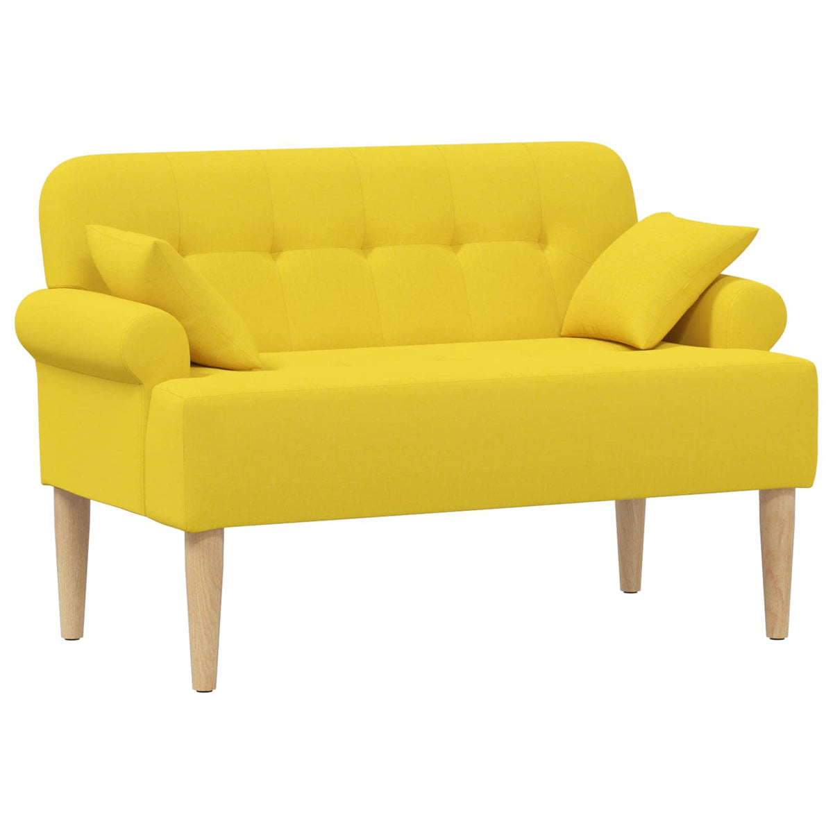 Loveseat med knapprapport Ljus Gul 120 x 65 x 79 cm Tyg