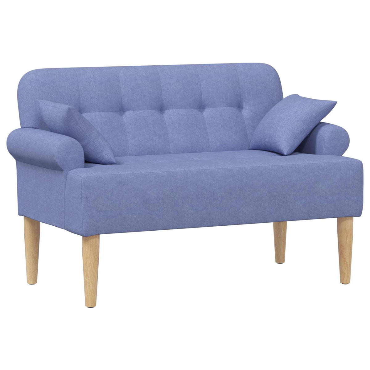 Loveseat med knapprapport Jeansblå 120 x 65 x 79 cm Tyg