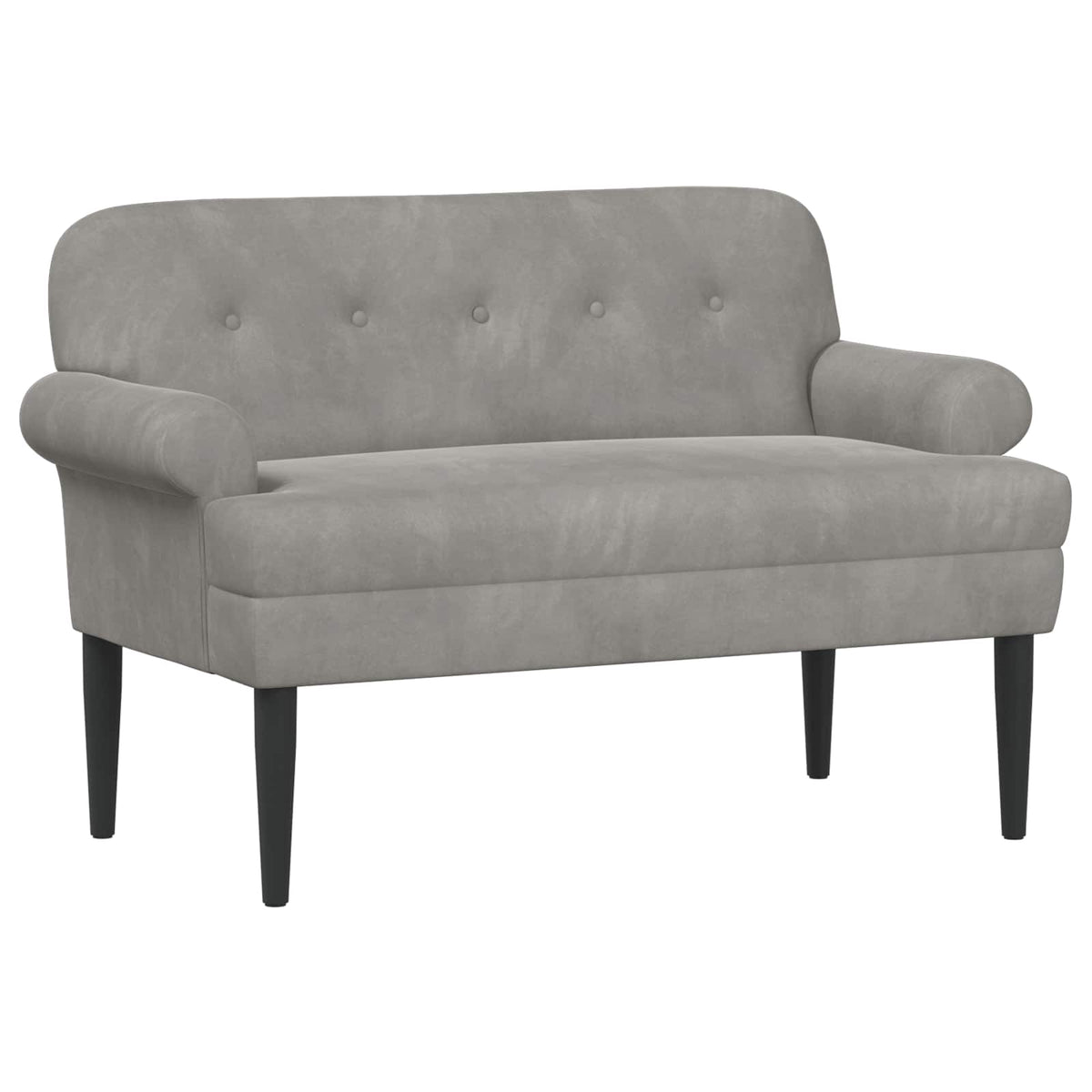 Loveseat med knapprapport Ljusgrå 120 x 66 x 78 cm Sammet