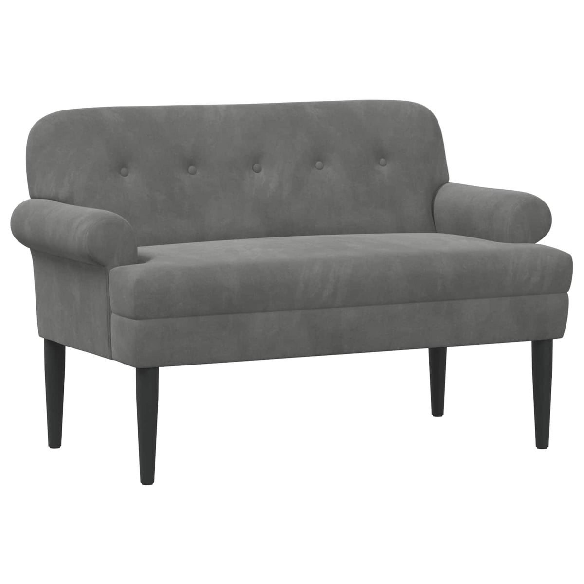 Loveseat med knapprapport Mörkgrå 120 x 66 x 78 cm Sammet