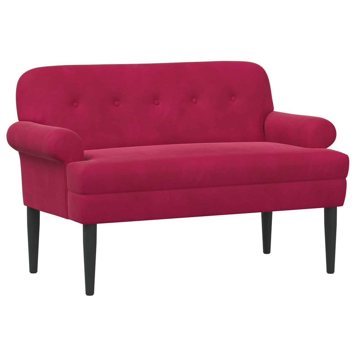 Loveseat med knapprapport Vinröd 120 x 66 x 78 cm Sammet