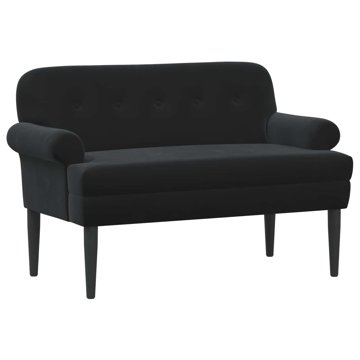 Loveseat med knapprapport Svart 120 x 66 x 78 cm Sammet