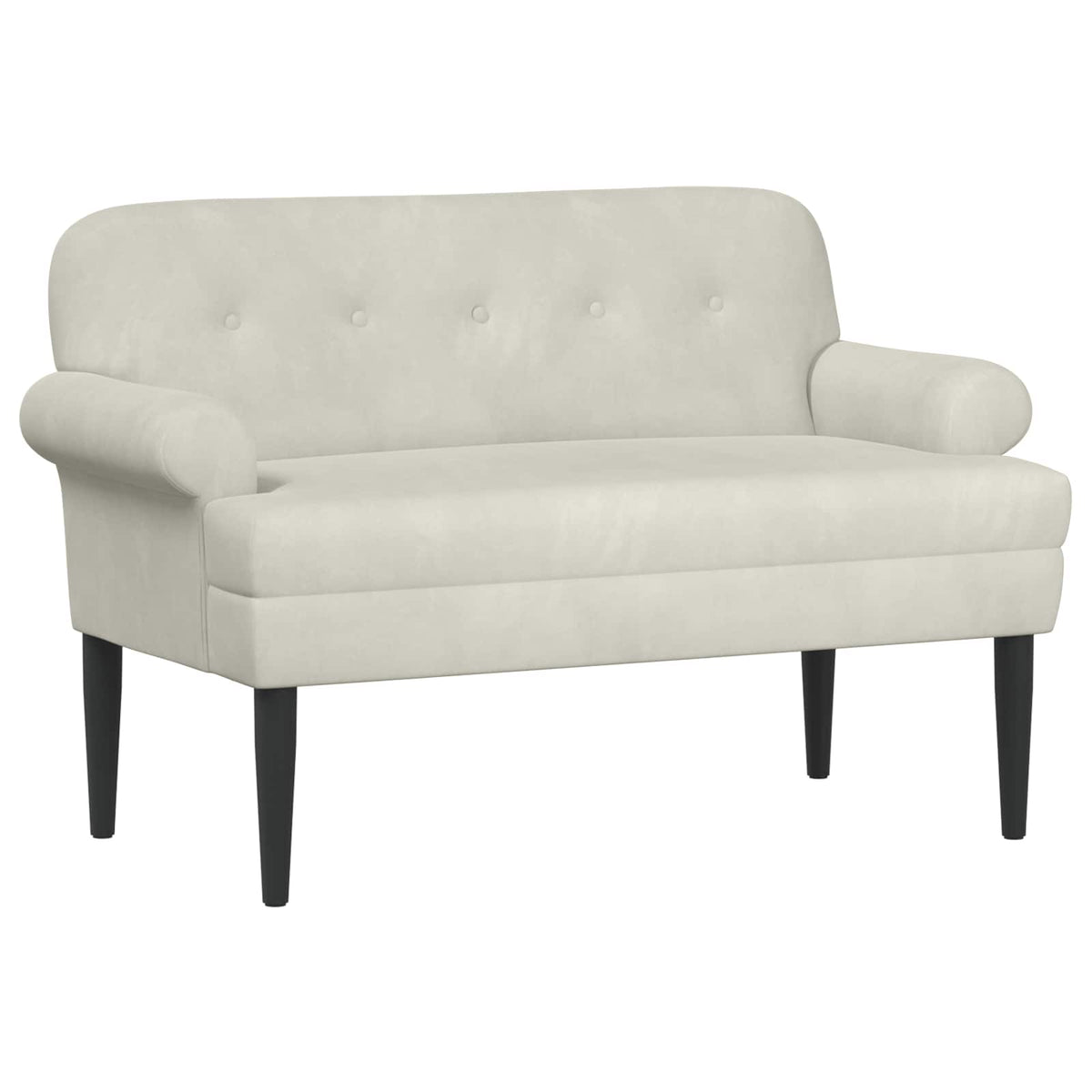 Loveseat med knapprapport Gräddvit 120 x 66 x 78 cm Sammet