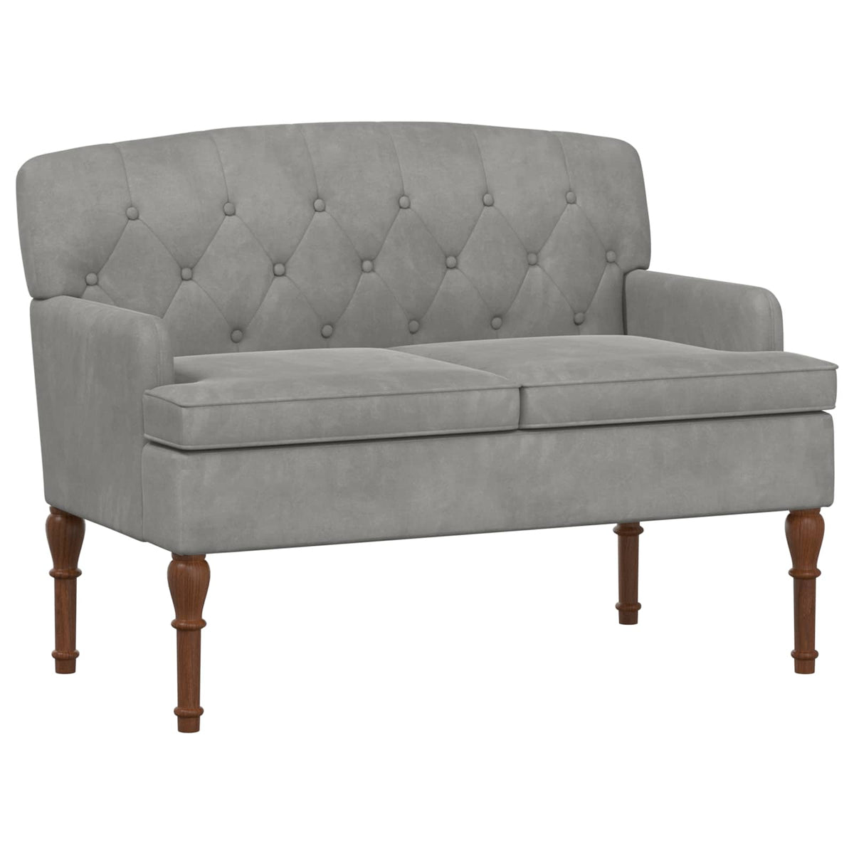 Loveseat med knapprapport Ljusgrå 111 x 65 x 79 cm Sammet