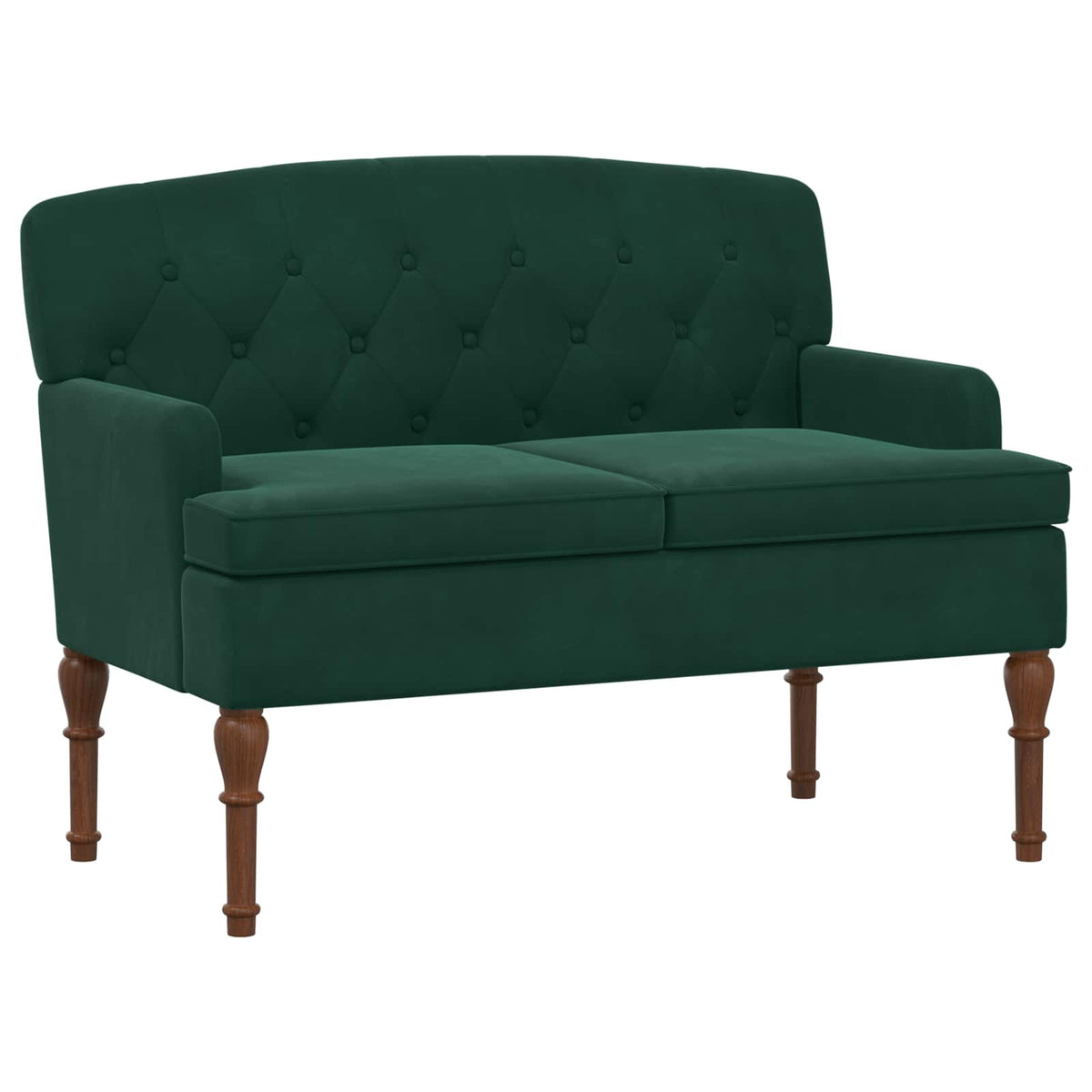 Loveseat med knapprapport Mörkgrön 111 x 65 x 79 cm Sammet