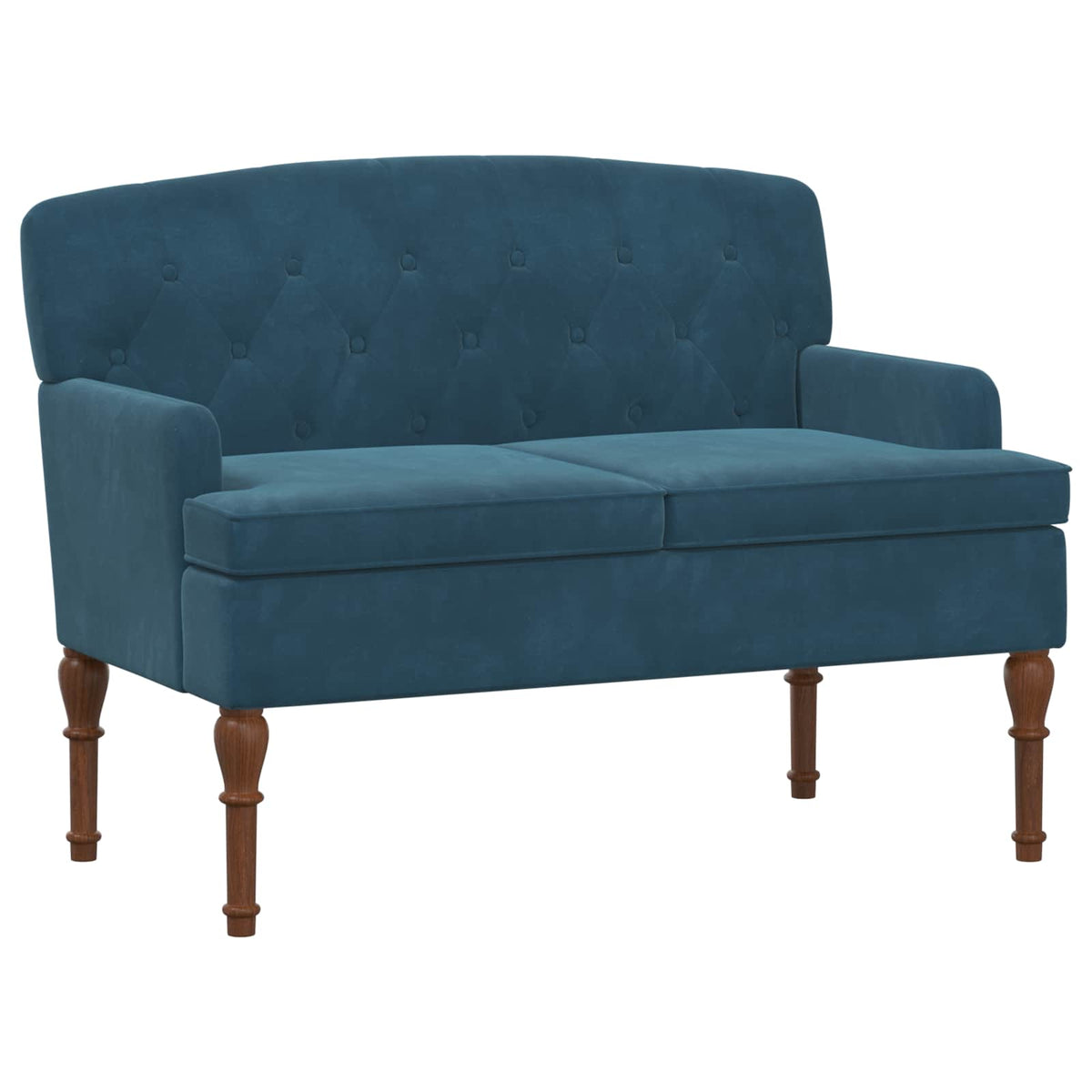 Loveseat med knapprapport Blå 111 x 65 x 79 cm Sammet