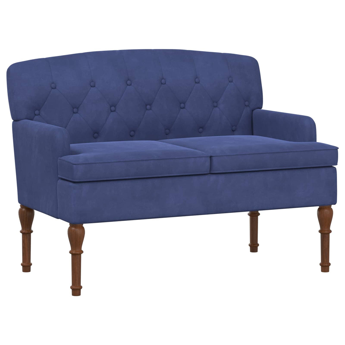 Loveseat med knapprapport Polisblå 111 x 65 x 79 cm Sammet