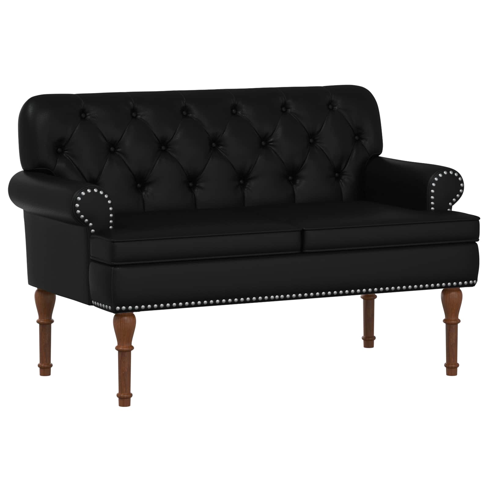 Loveseat med knapprapport Svart 120 x 65 x 77 cm Konstläder