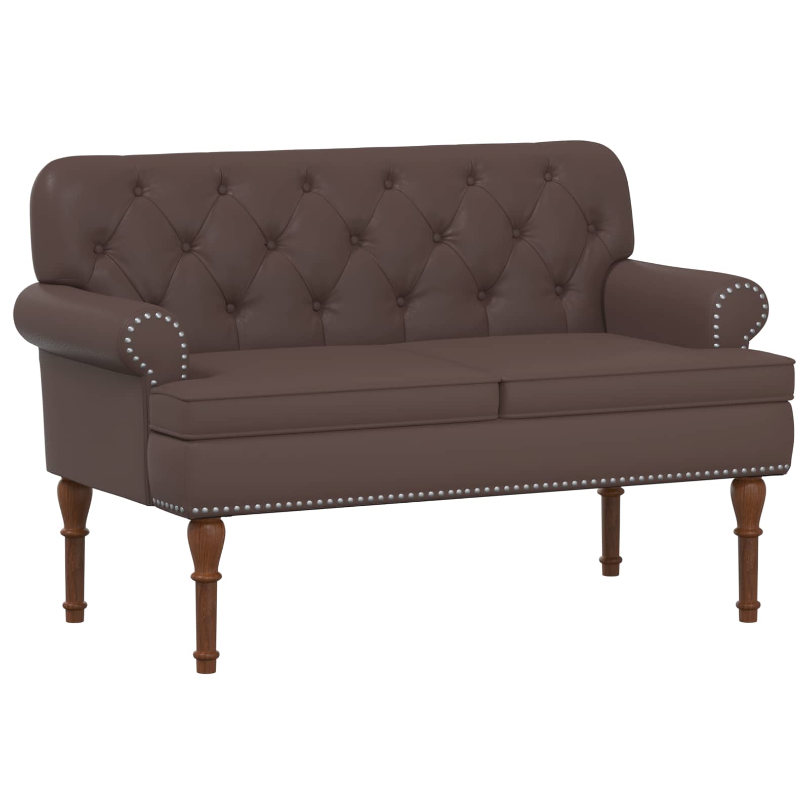 Loveseat med knapprapport Brun 120 x 65 x 77 cm Konstläder