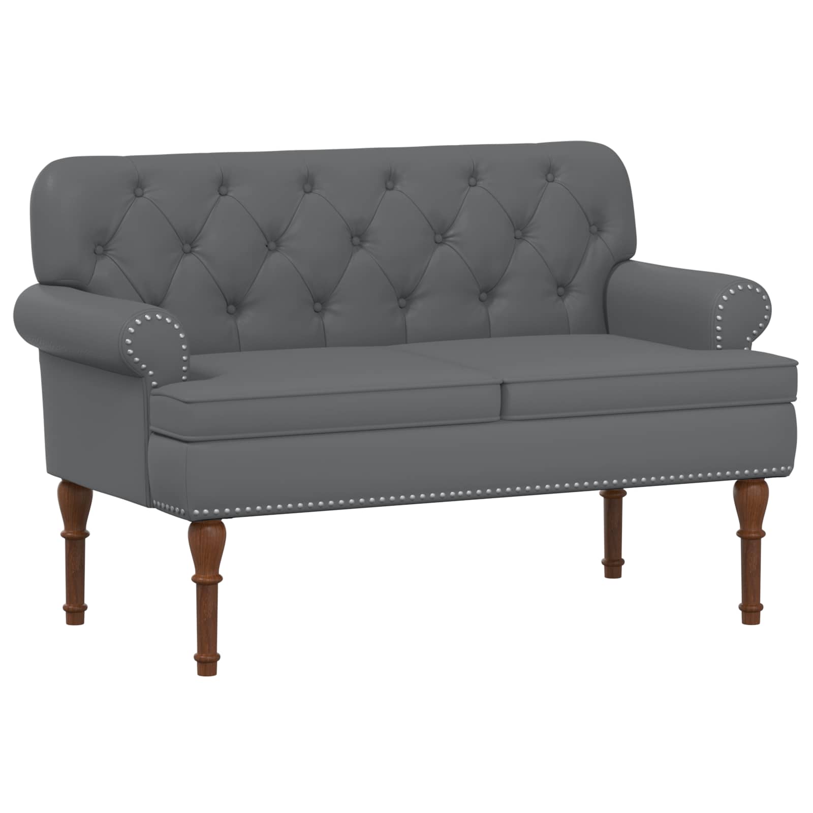Loveseat med knapprapport Grå 120 x 65 x 77 cm Konstläder